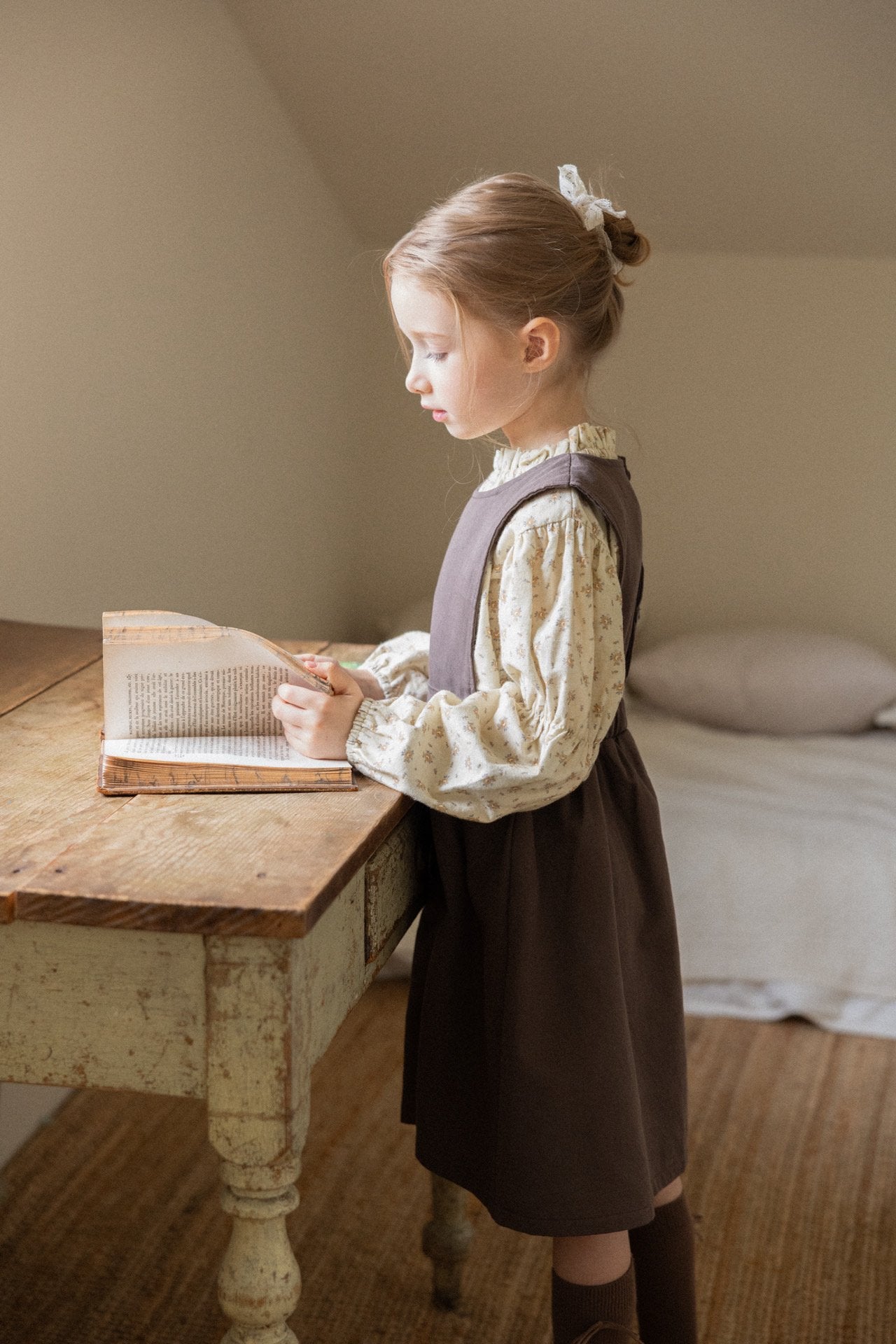 (予約)perro bebe / Rosalia dress - brown