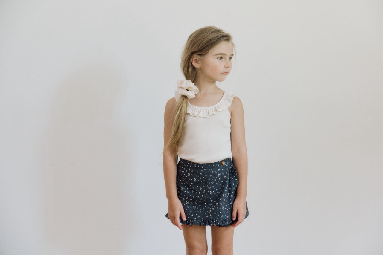 (予約) inné / collete wrap skirts (navy flower)