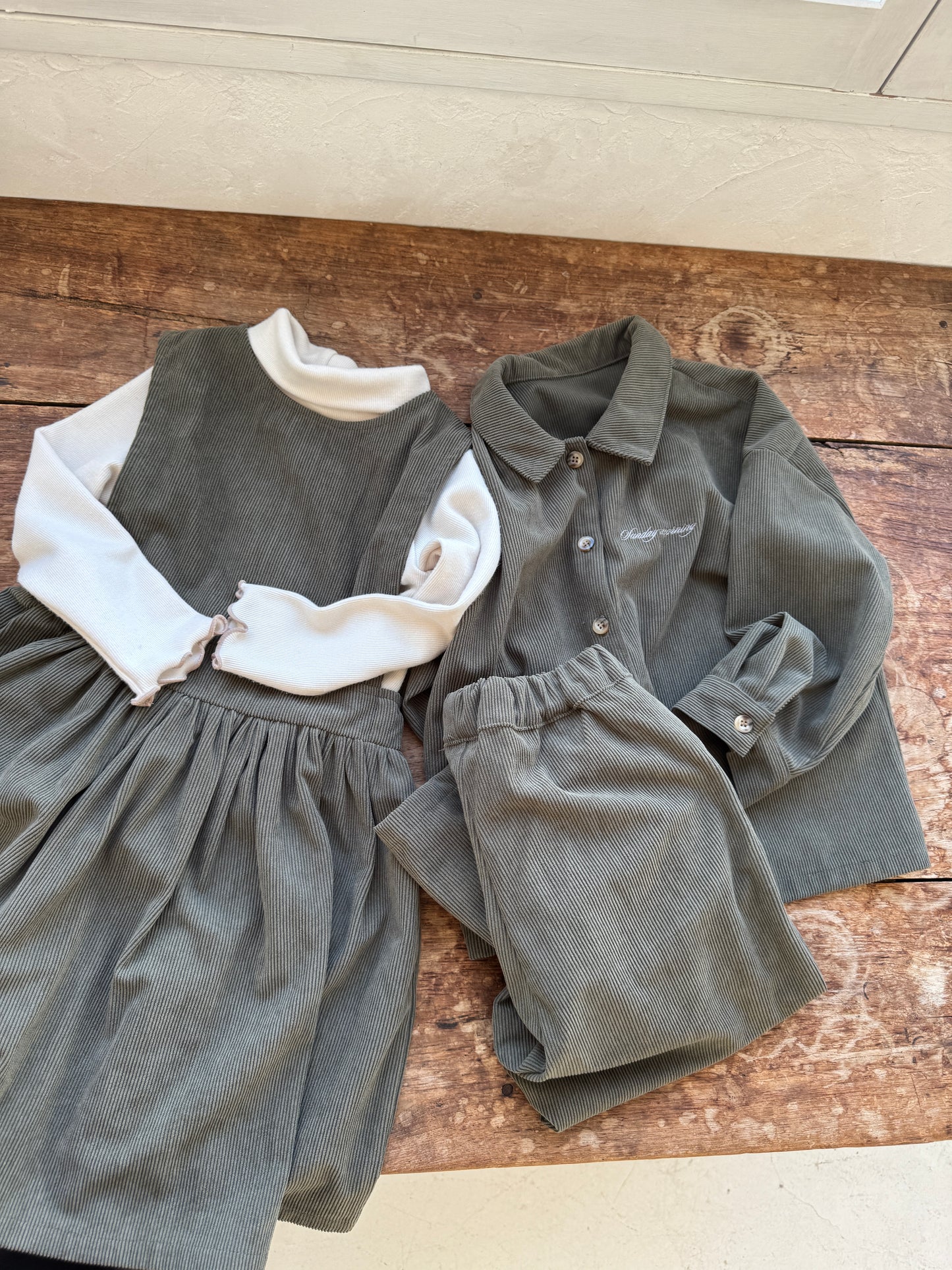 Brownie Dress  with miton / khaki