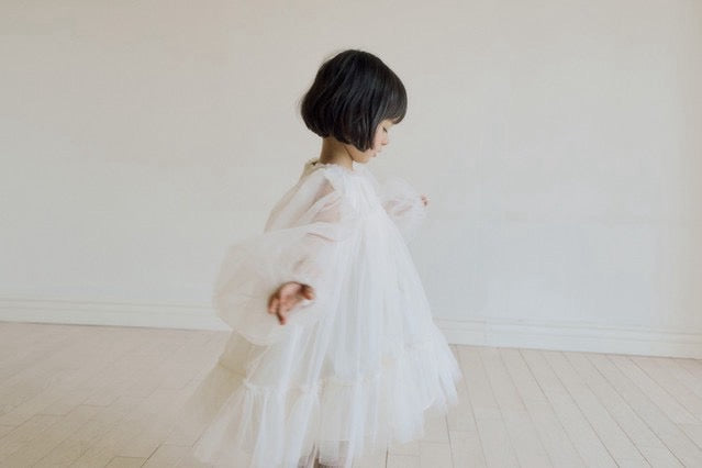 送料無料(予約) inné / Tulle dress - soft ivory -
