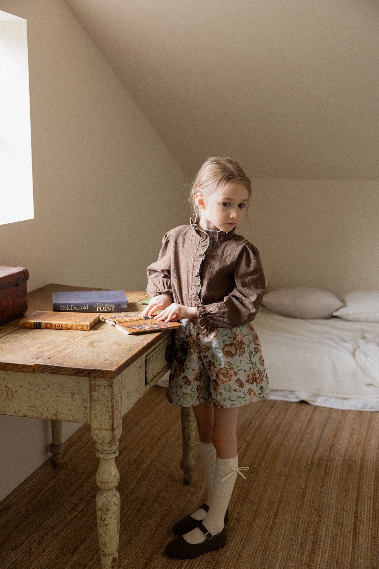 (予約)perro bebe / Ages blouse - brown