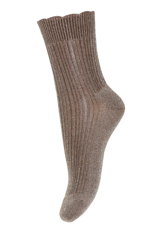 mp Denmark / Celosia glitter socks BROWN SIENNA