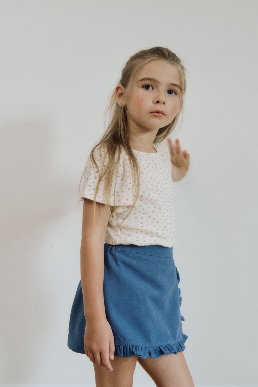 (予約) inné / collete wrap skirts (faded blue)