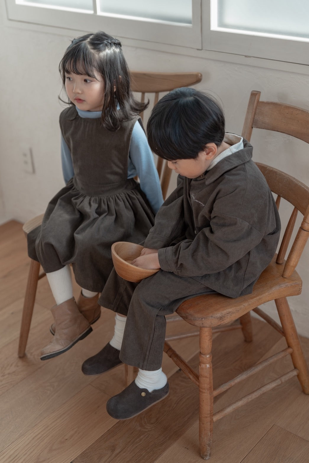 Brownie Dress  with miton / brown