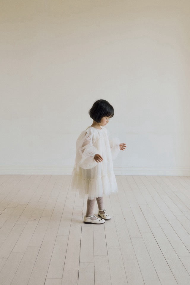 送料無料(予約) inné / Tulle dress - soft ivory -