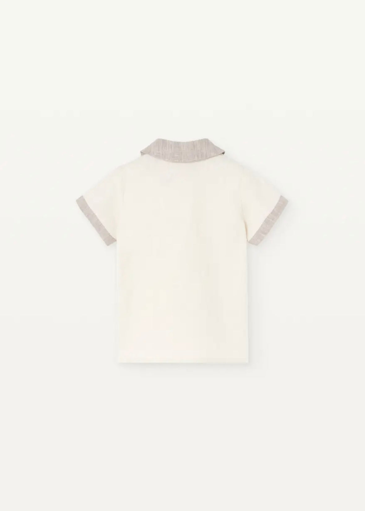 Popelin / Sand linen shirt with sailor collar
