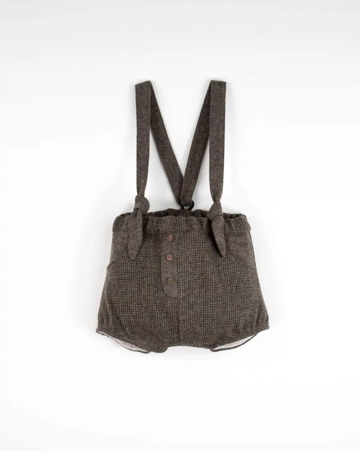 Popelin / Multi-coloured woollen culotte with removable straps and placket