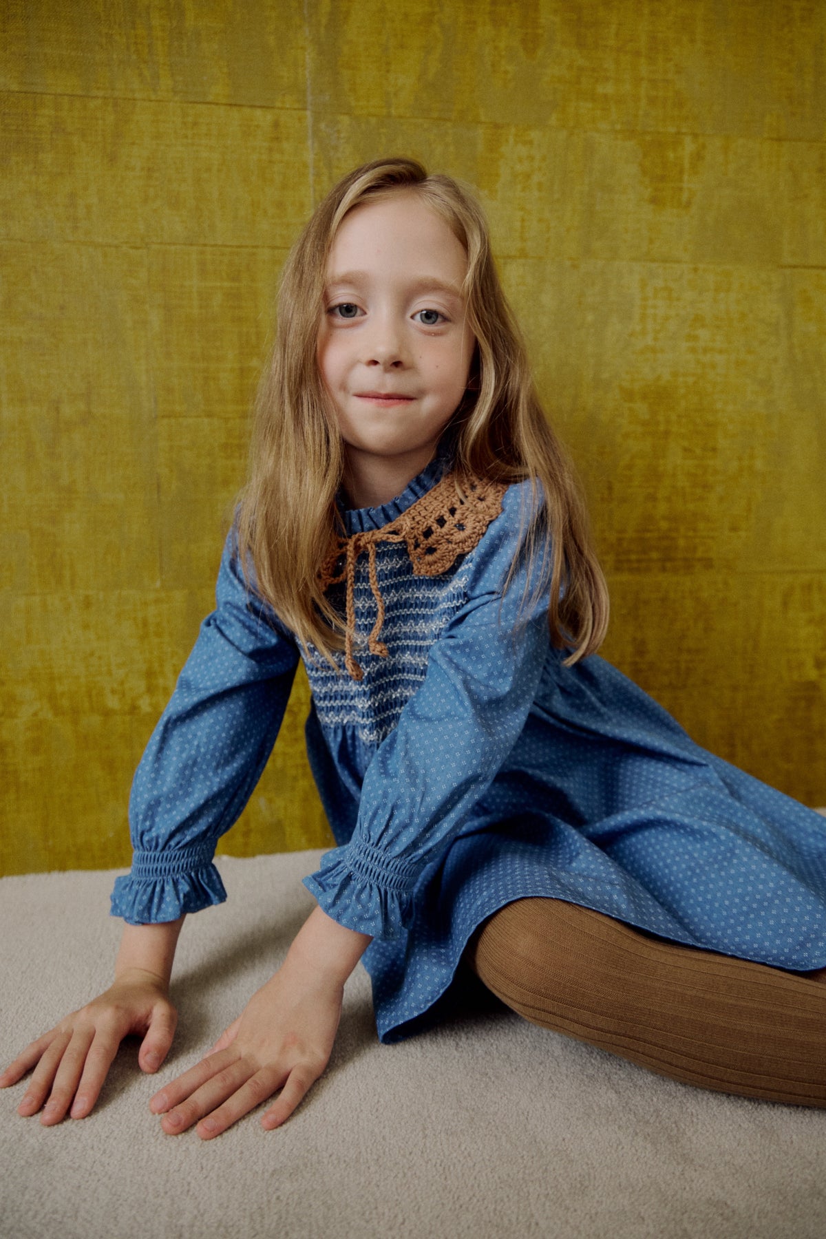 (予約) Saint Ella / Claudine smocked dress - Denim