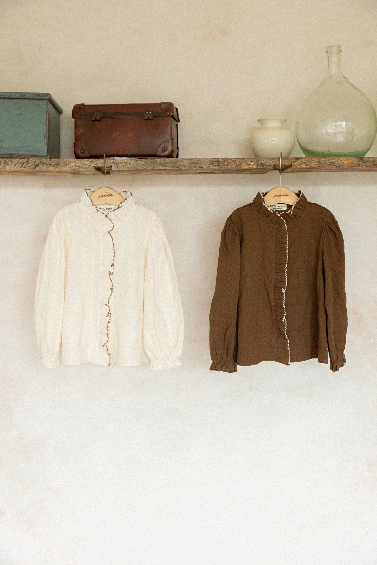 (予約)perro bebe / Ages blouse - brown