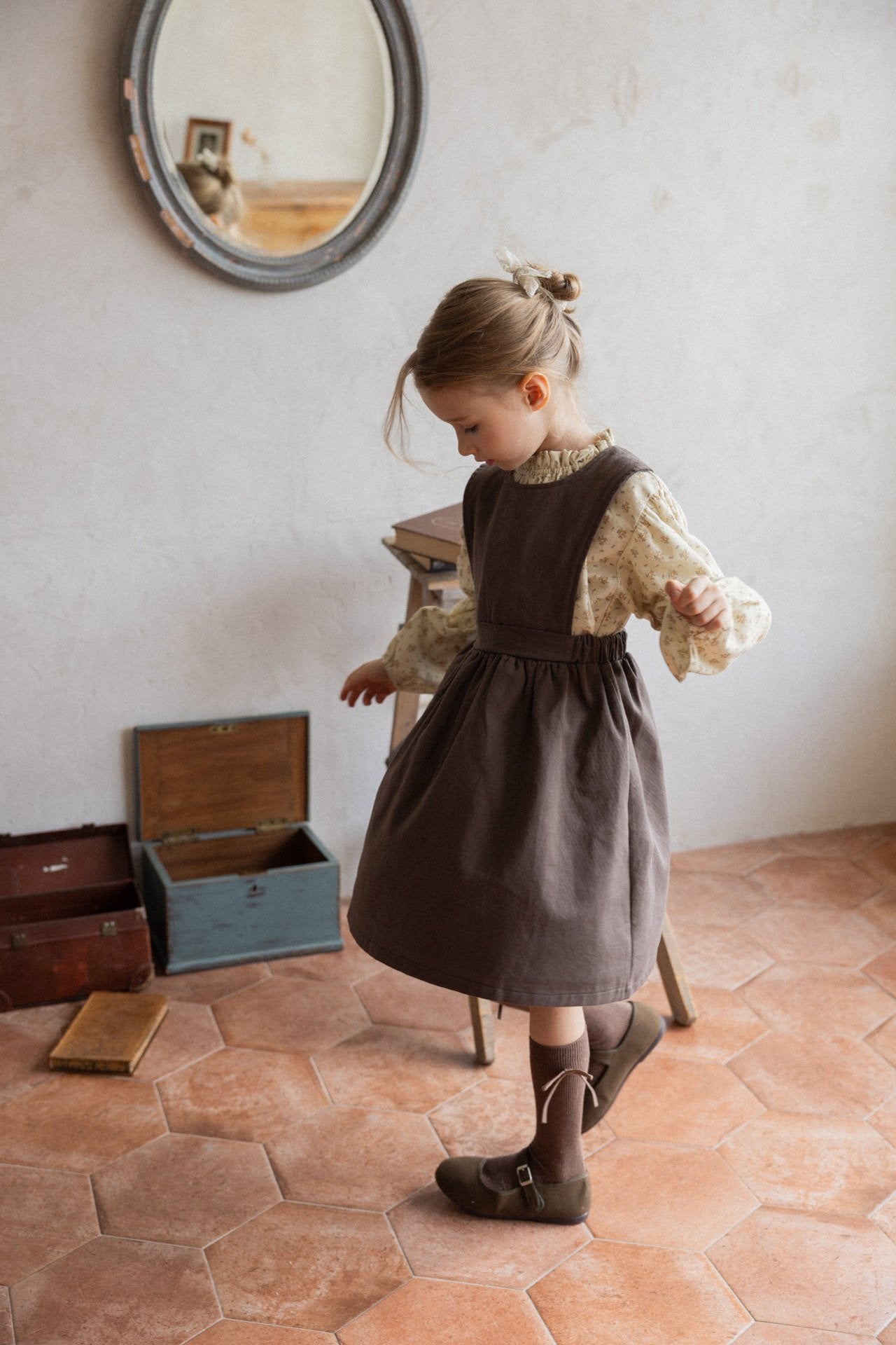 (予約)perro bebe / Rosalia dress - brown