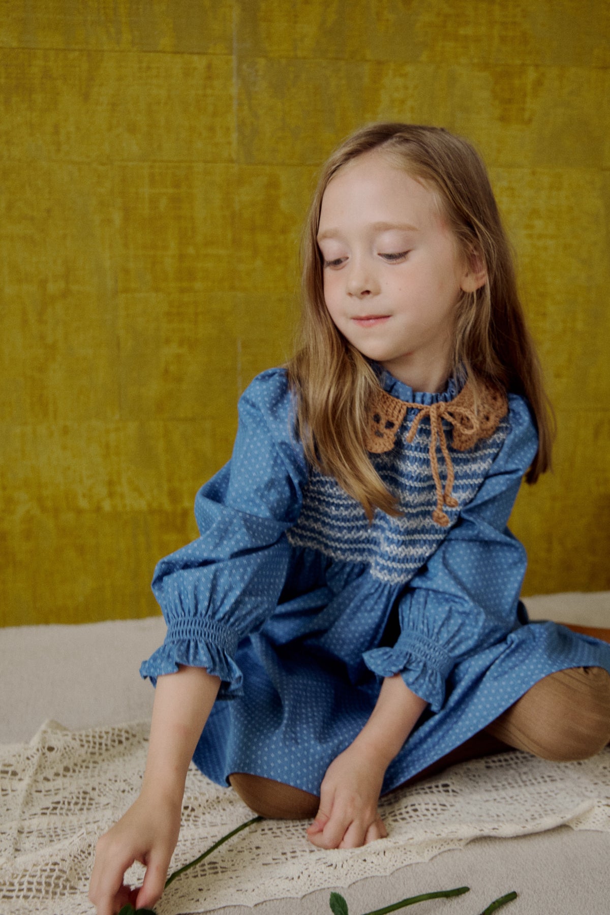 (予約) Saint Ella / Claudine smocked dress - Denim