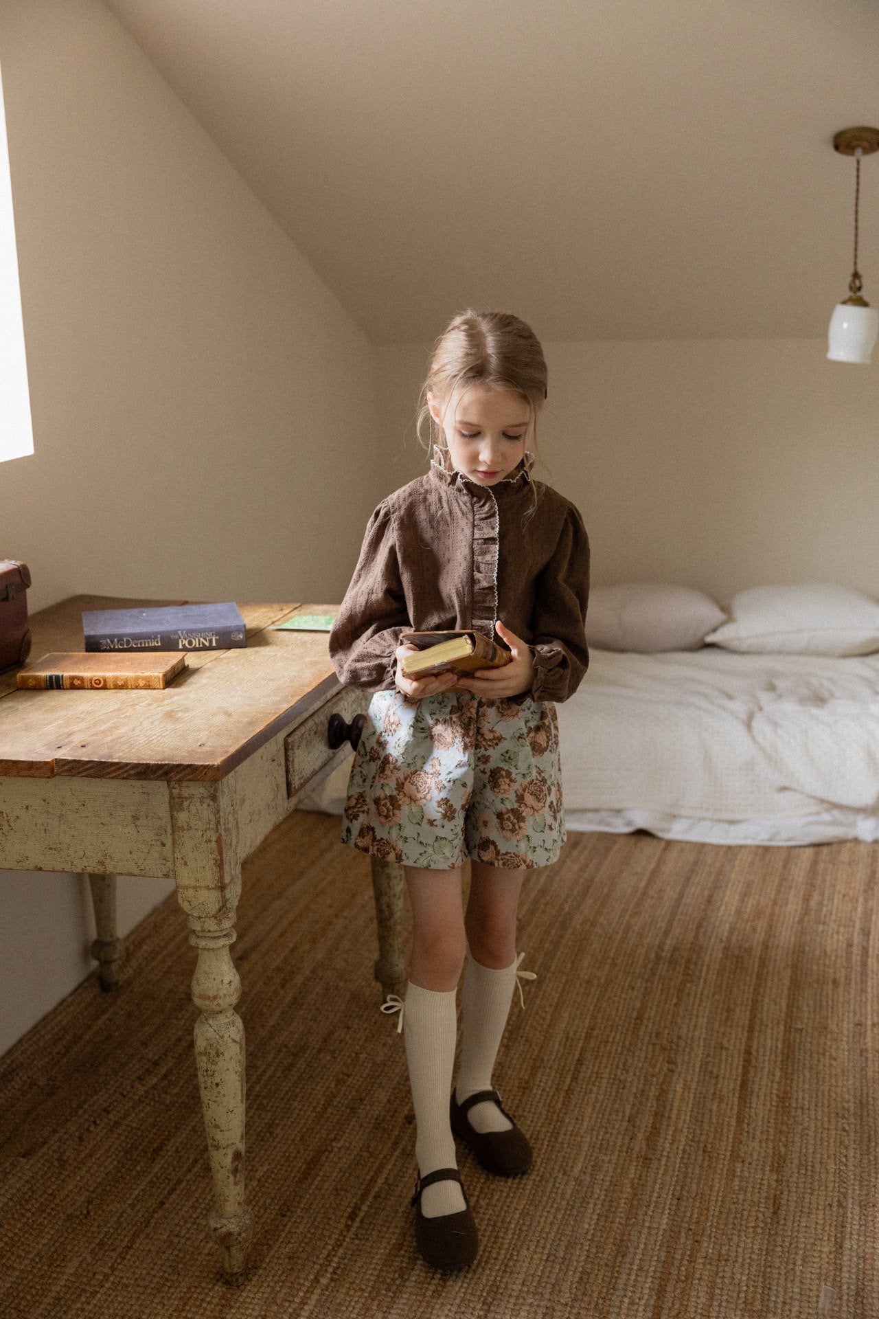 (予約)perro bebe / Ages blouse - brown