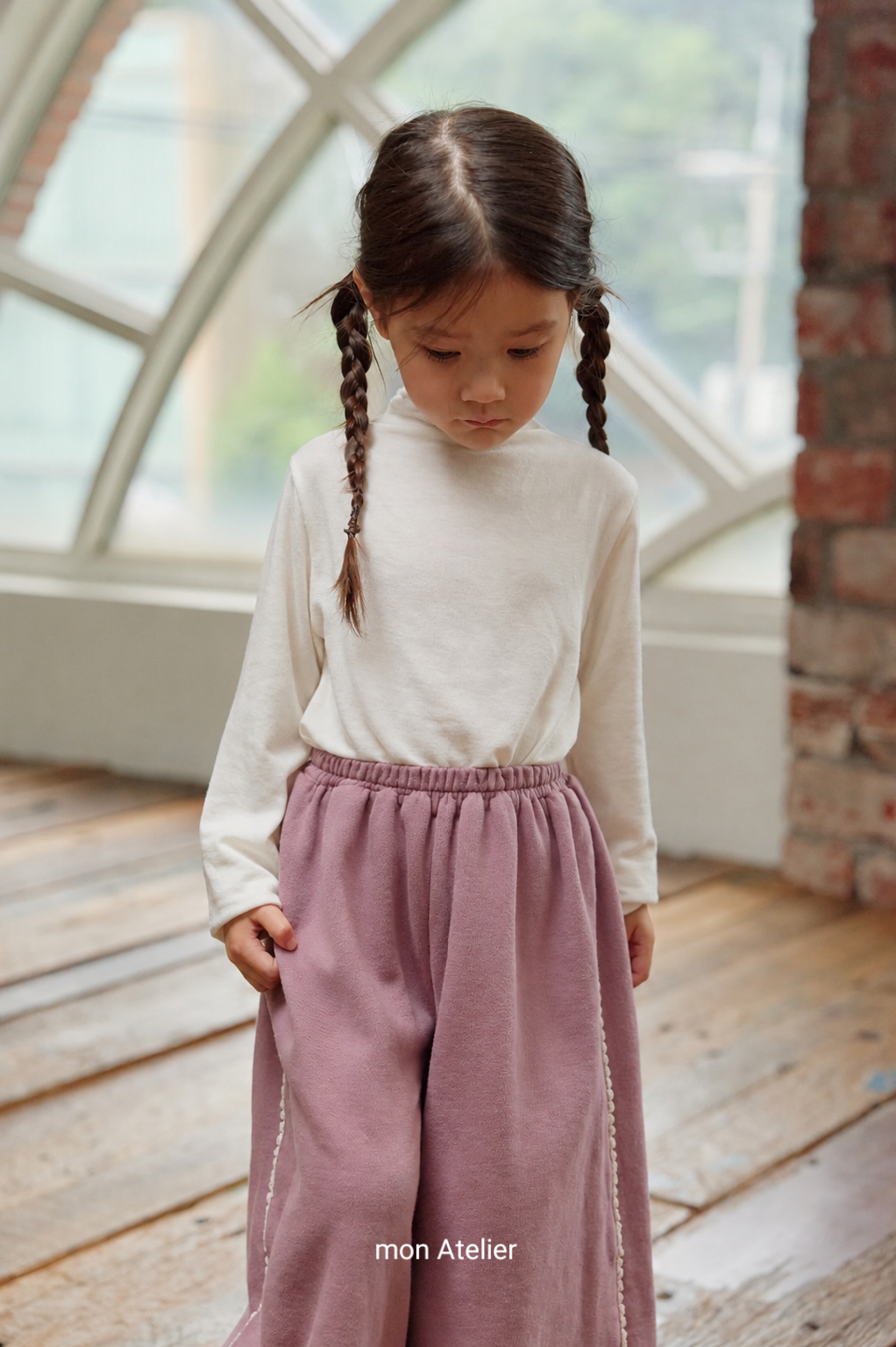 (予約) mon Atelier  / lace wide pants