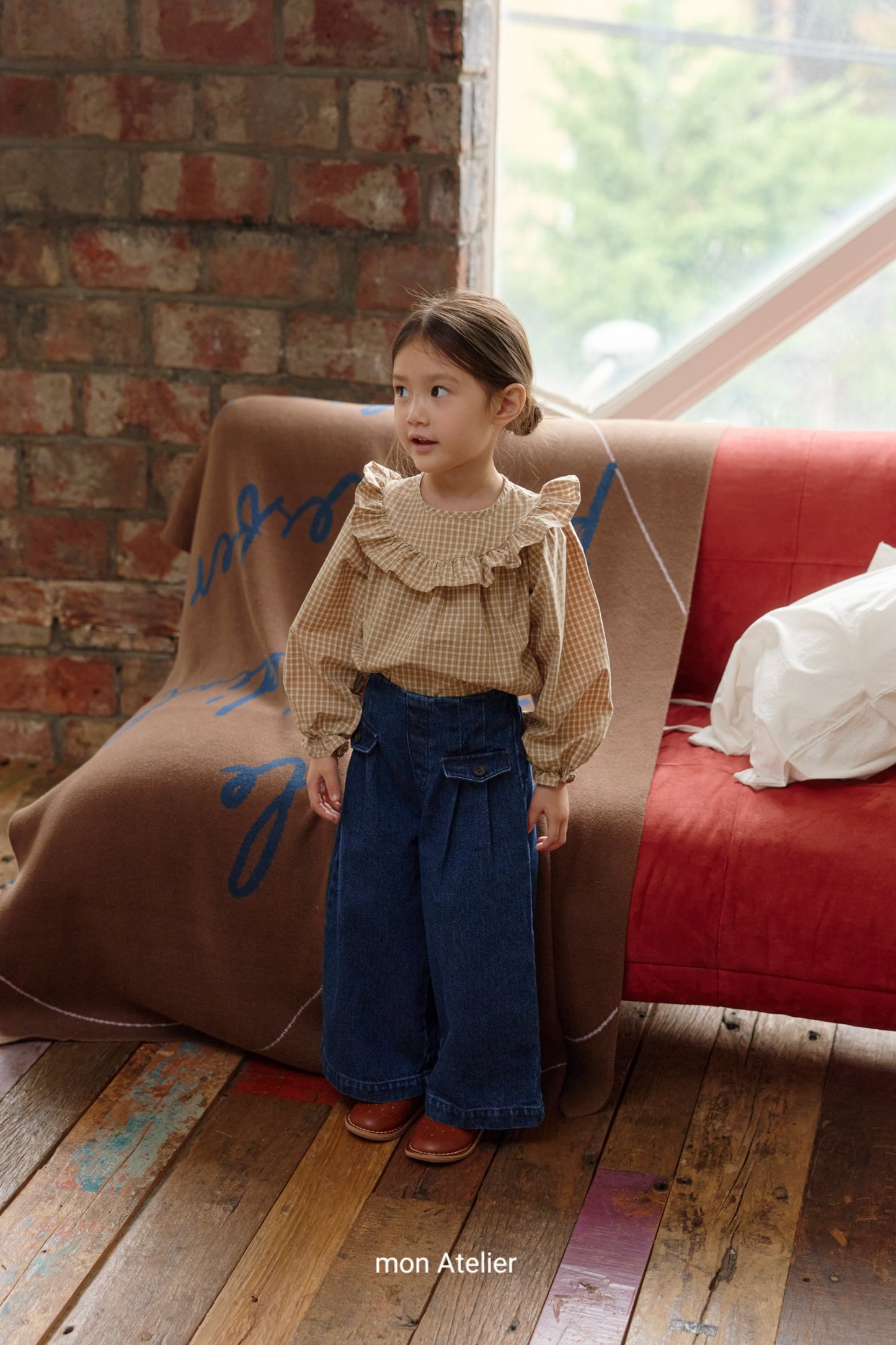 (予約) mon Atelier  / flap denim pants