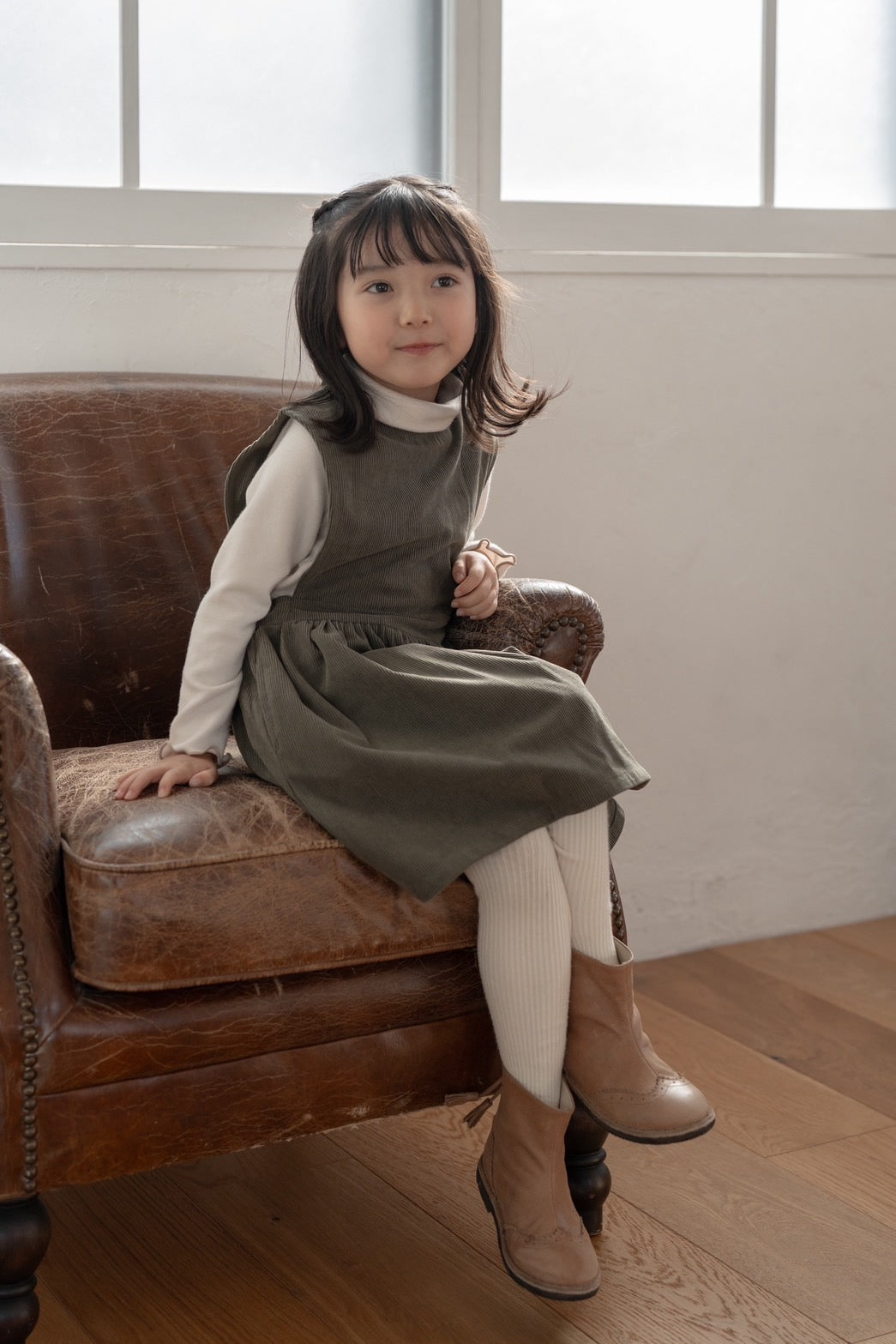 Brownie Dress  with miton / khaki