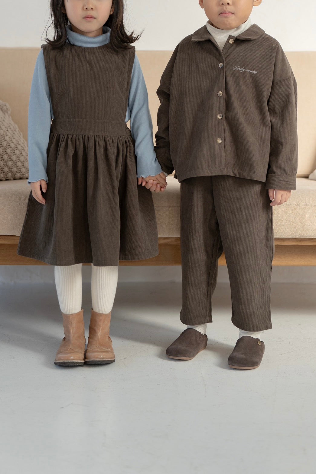 Brownie Dress  with miton / brown