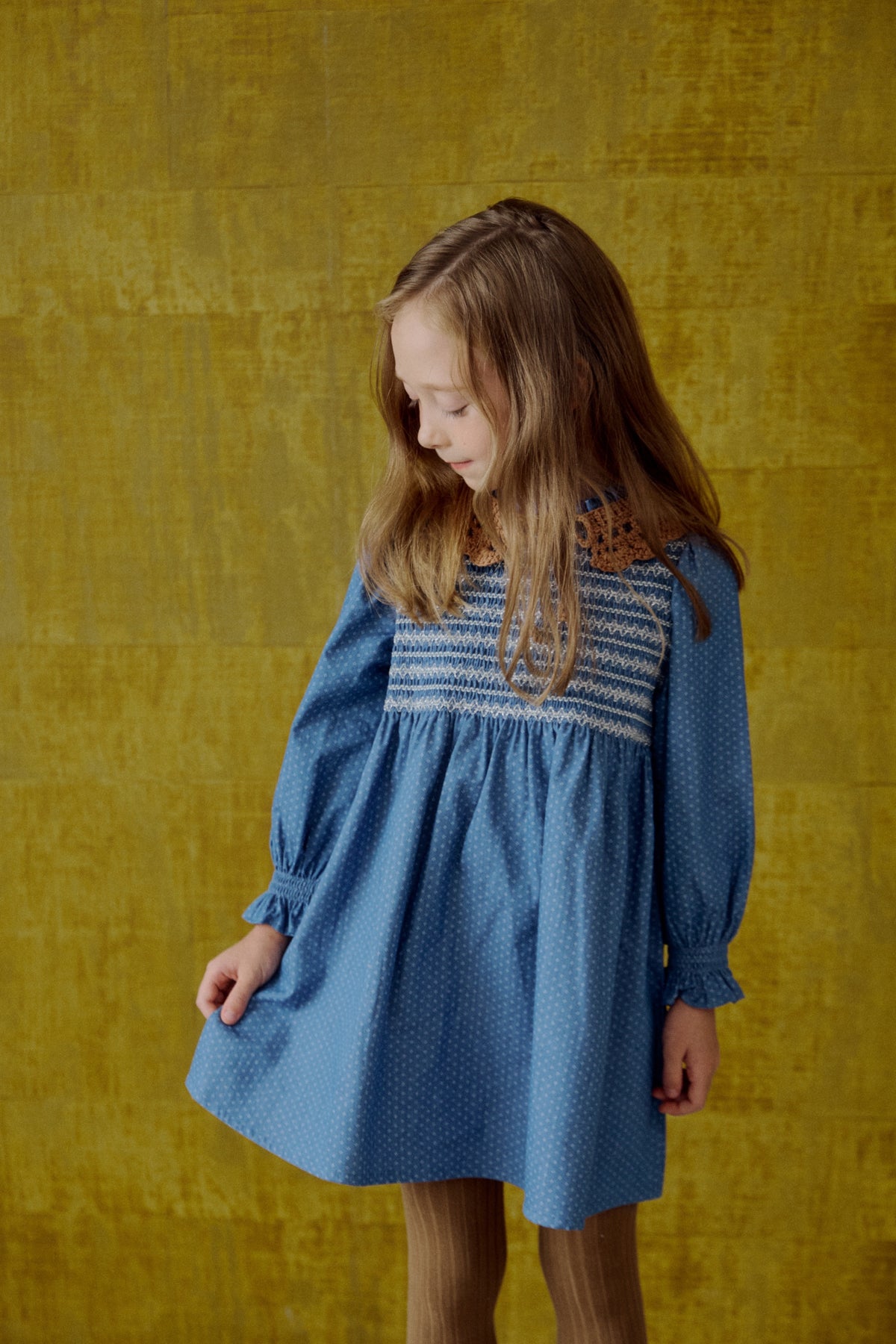 (予約) Saint Ella / Claudine smocked dress - Denim