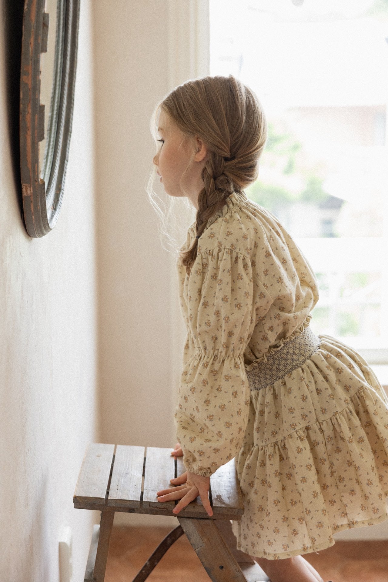 (予約)perro bebe / Ella blouse , skirt - beige