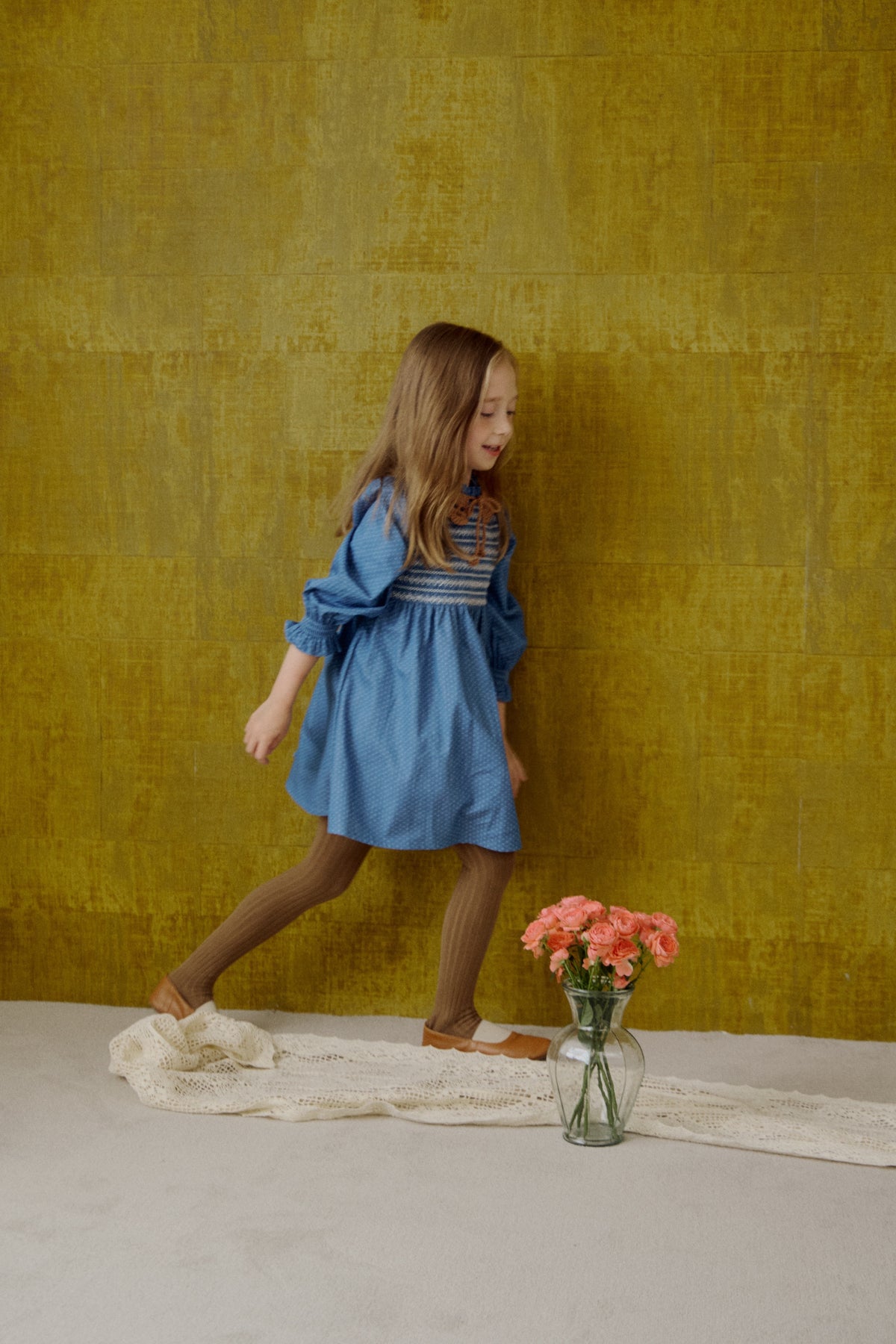 (予約) Saint Ella / Claudine smocked dress - Denim