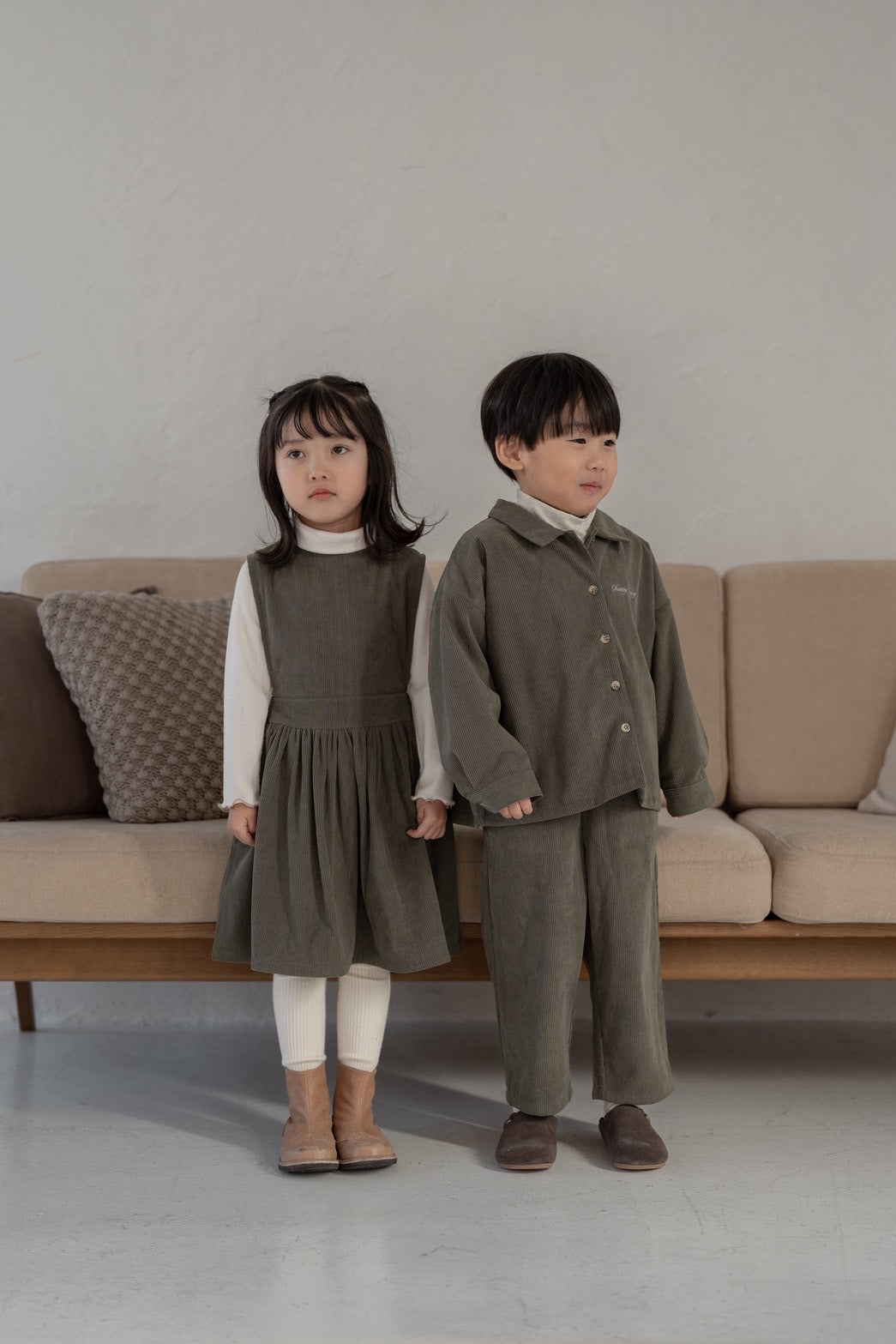 Brownie Dress  with miton / khaki