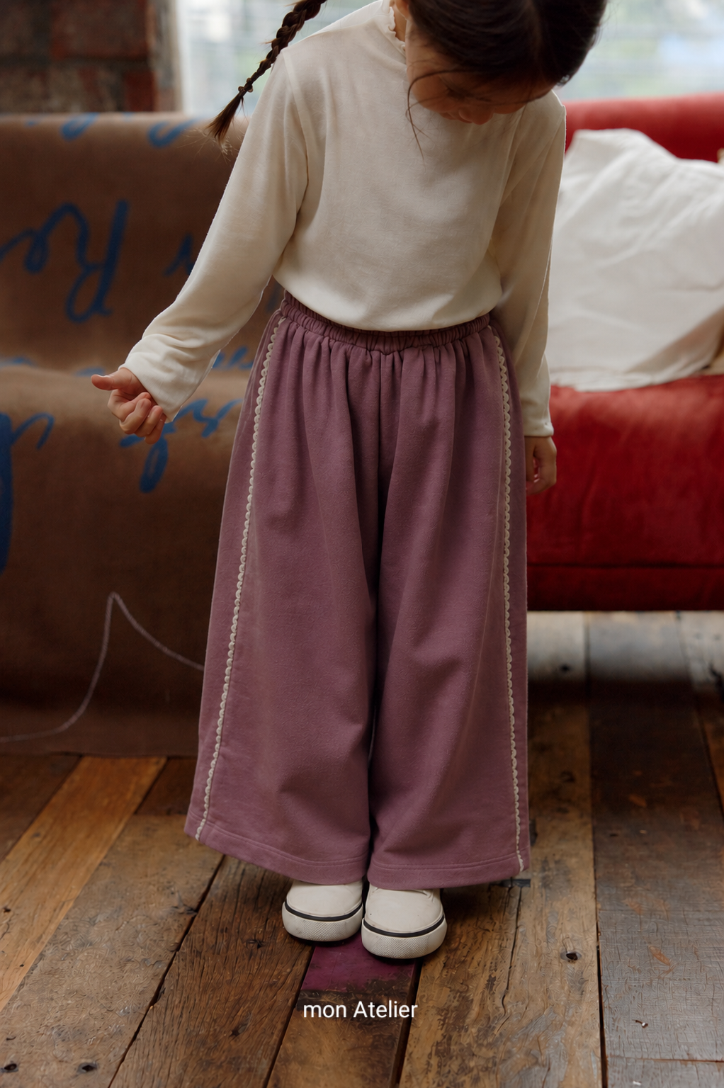 (予約) mon Atelier  / lace wide pants