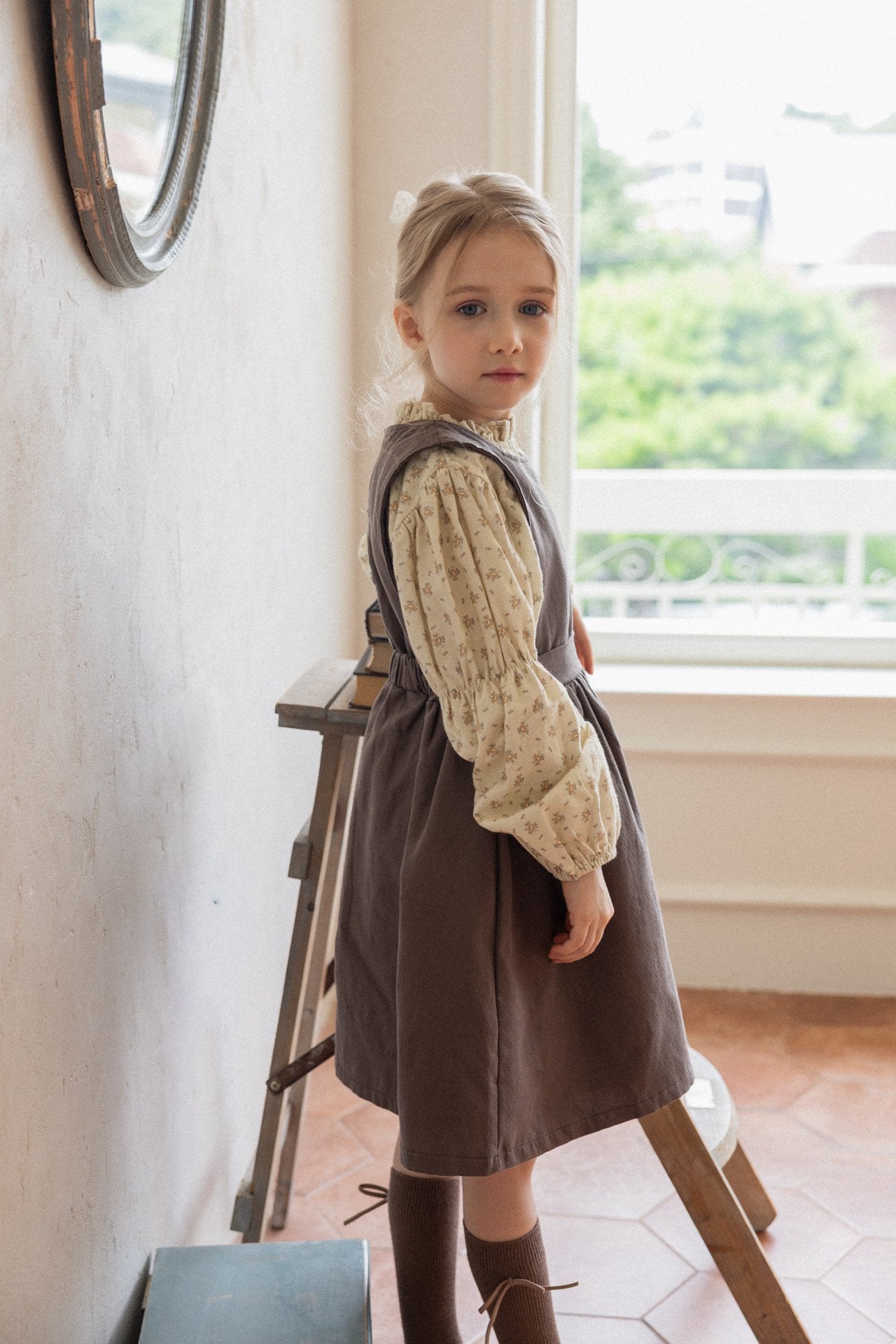 (予約)perro bebe / Rosalia dress - brown