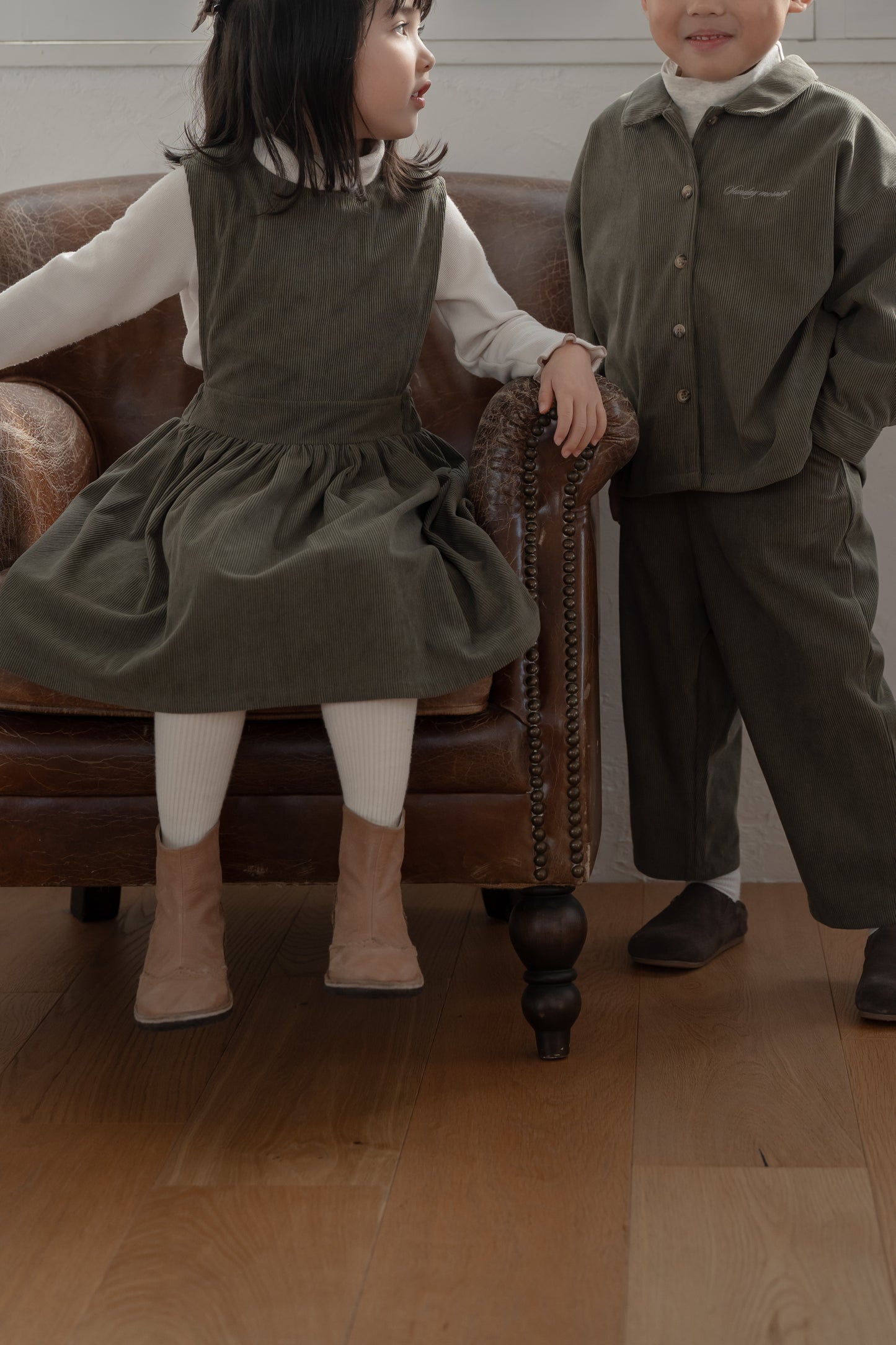 Brownie Dress  with miton / khaki