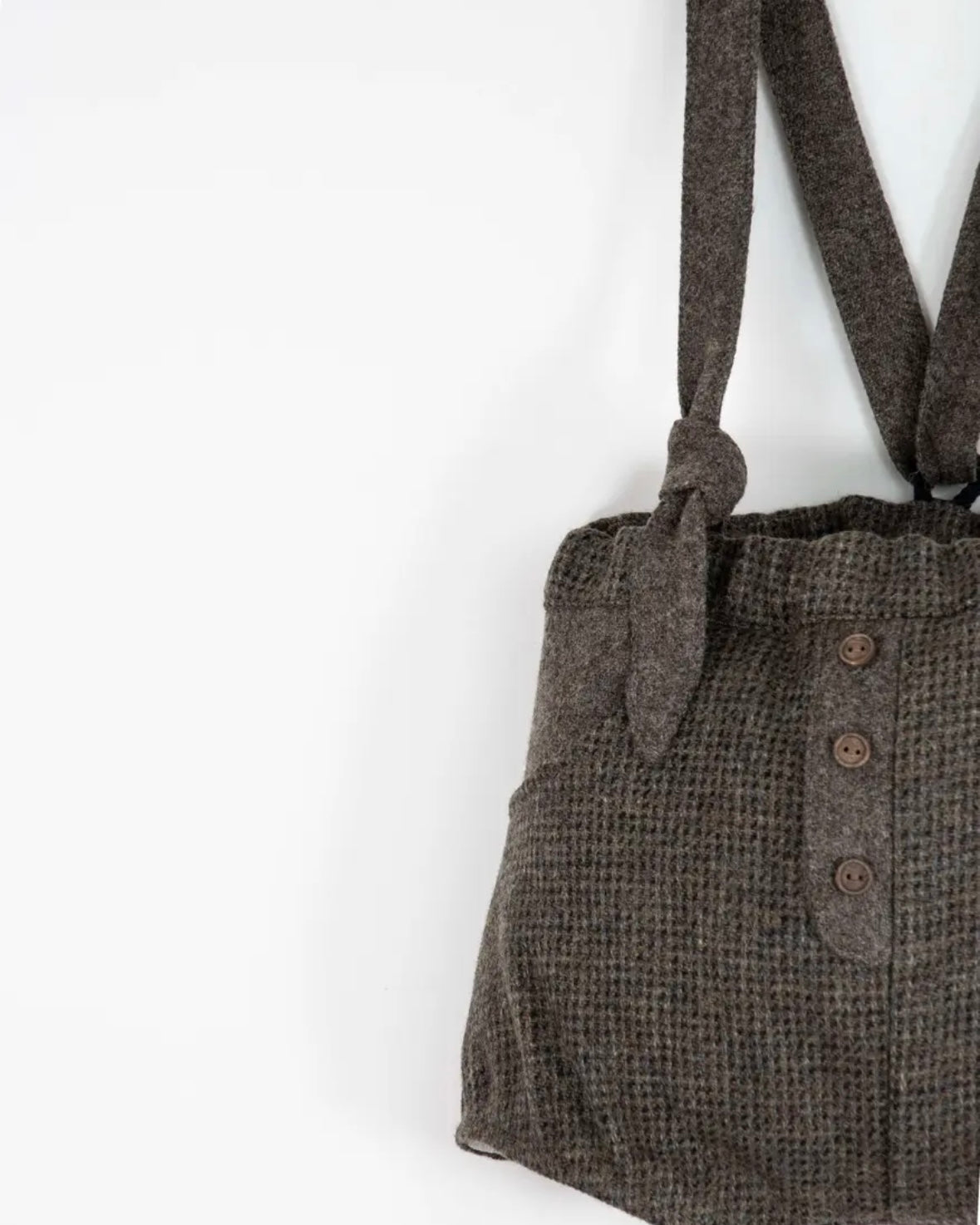 Popelin / Multi-coloured woollen culotte with removable straps and placket