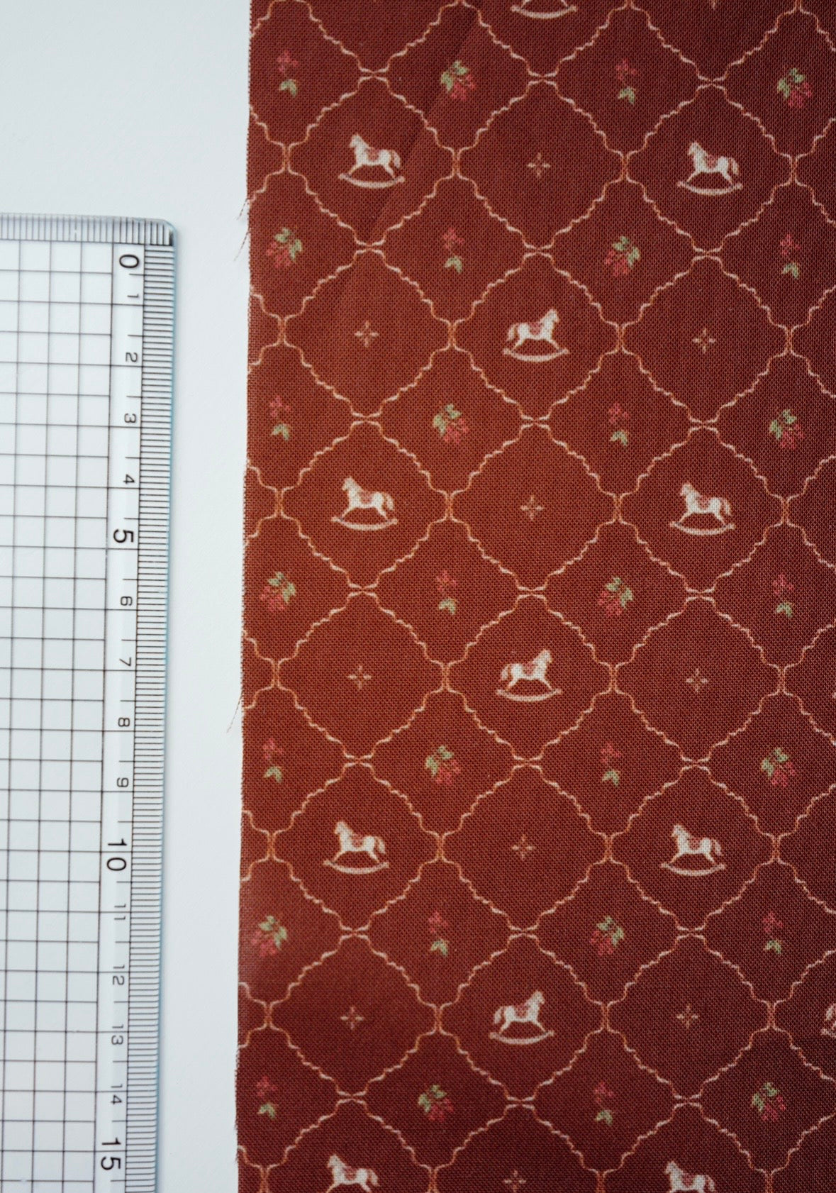 original fabric " Cheval Antique - chocolat  "