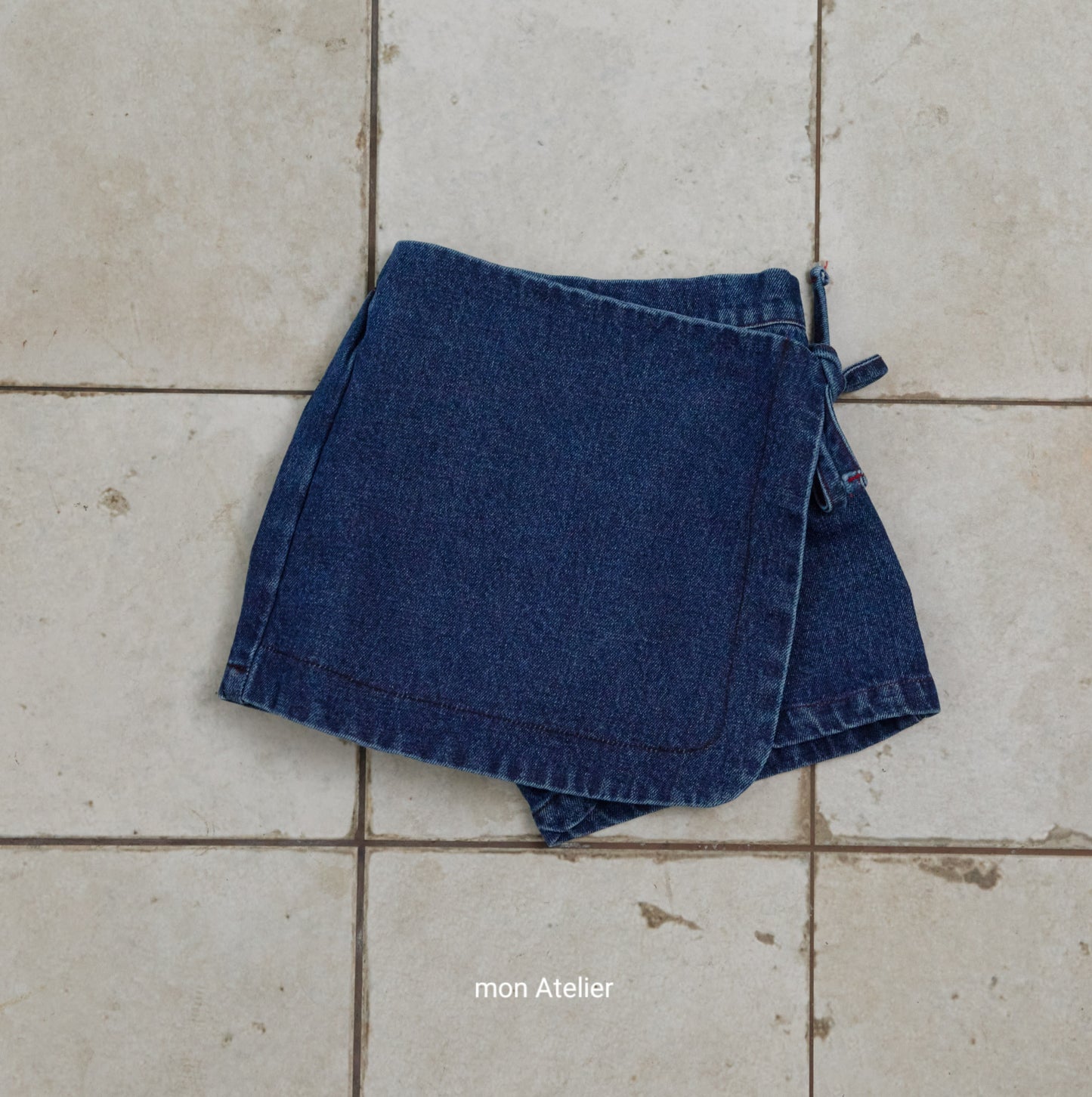 (予約) mon Atelier  / denim wrap pants