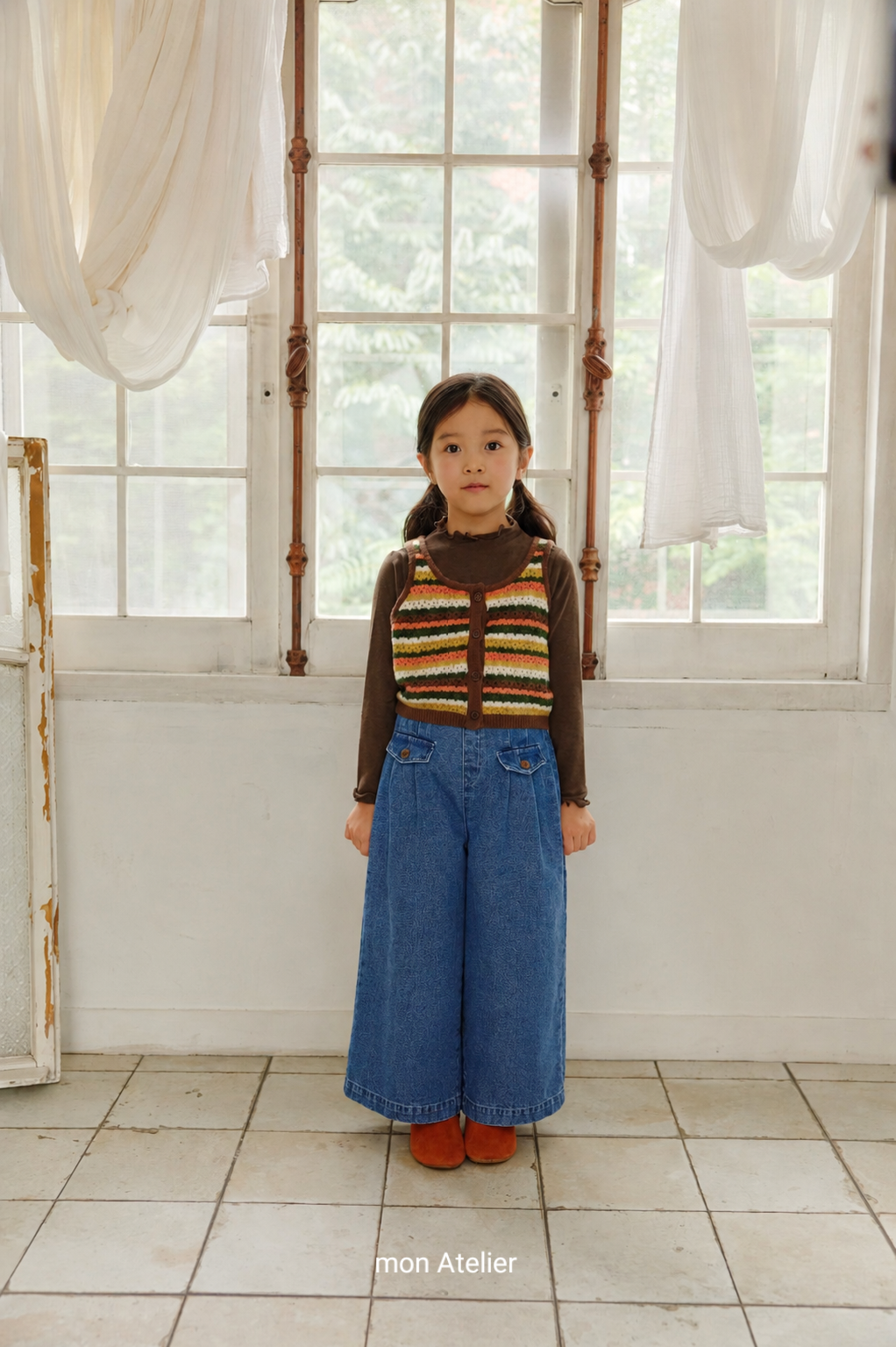 (予約) mon Atelier  / flap denim pants