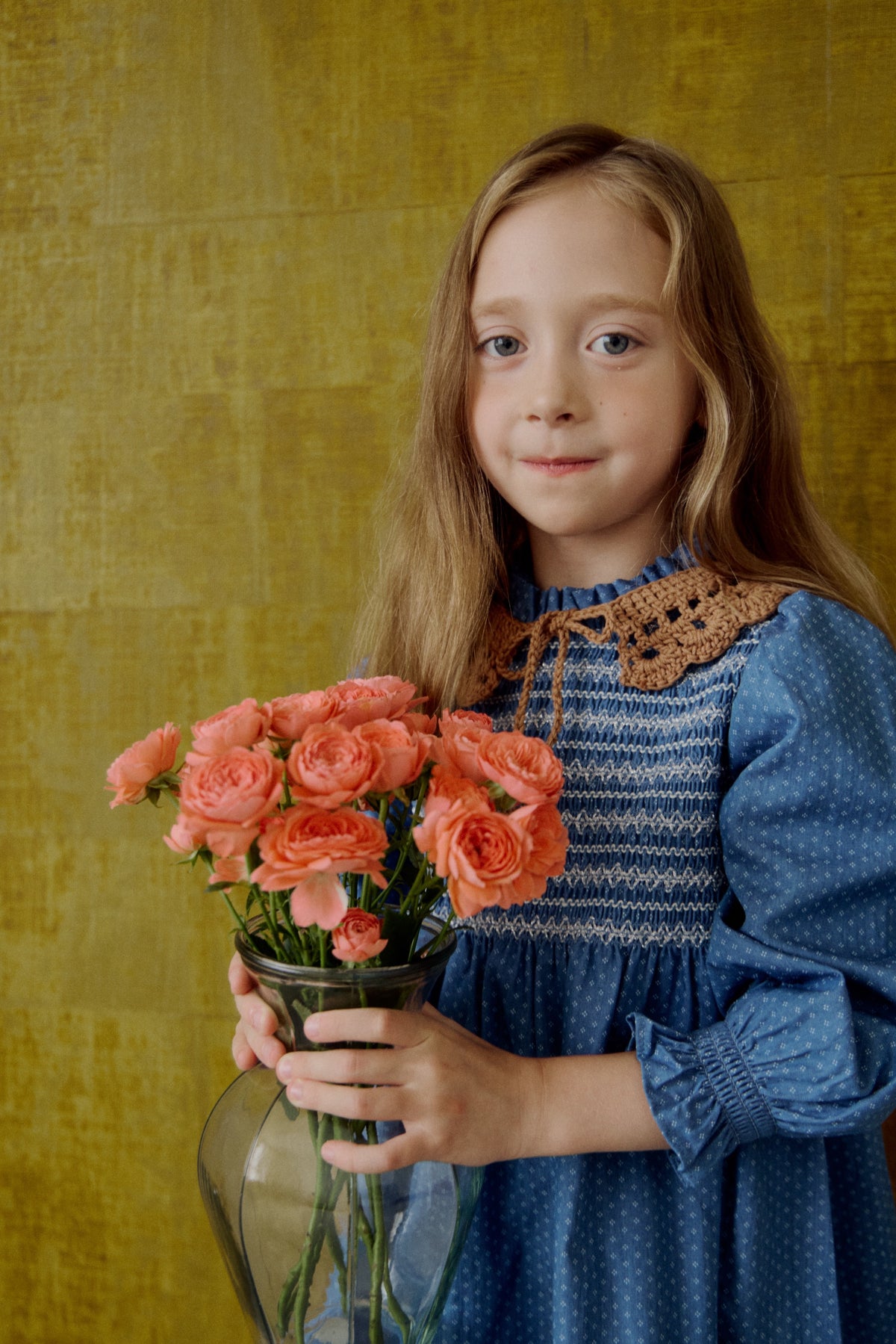 (予約) Saint Ella / Claudine smocked dress - Denim