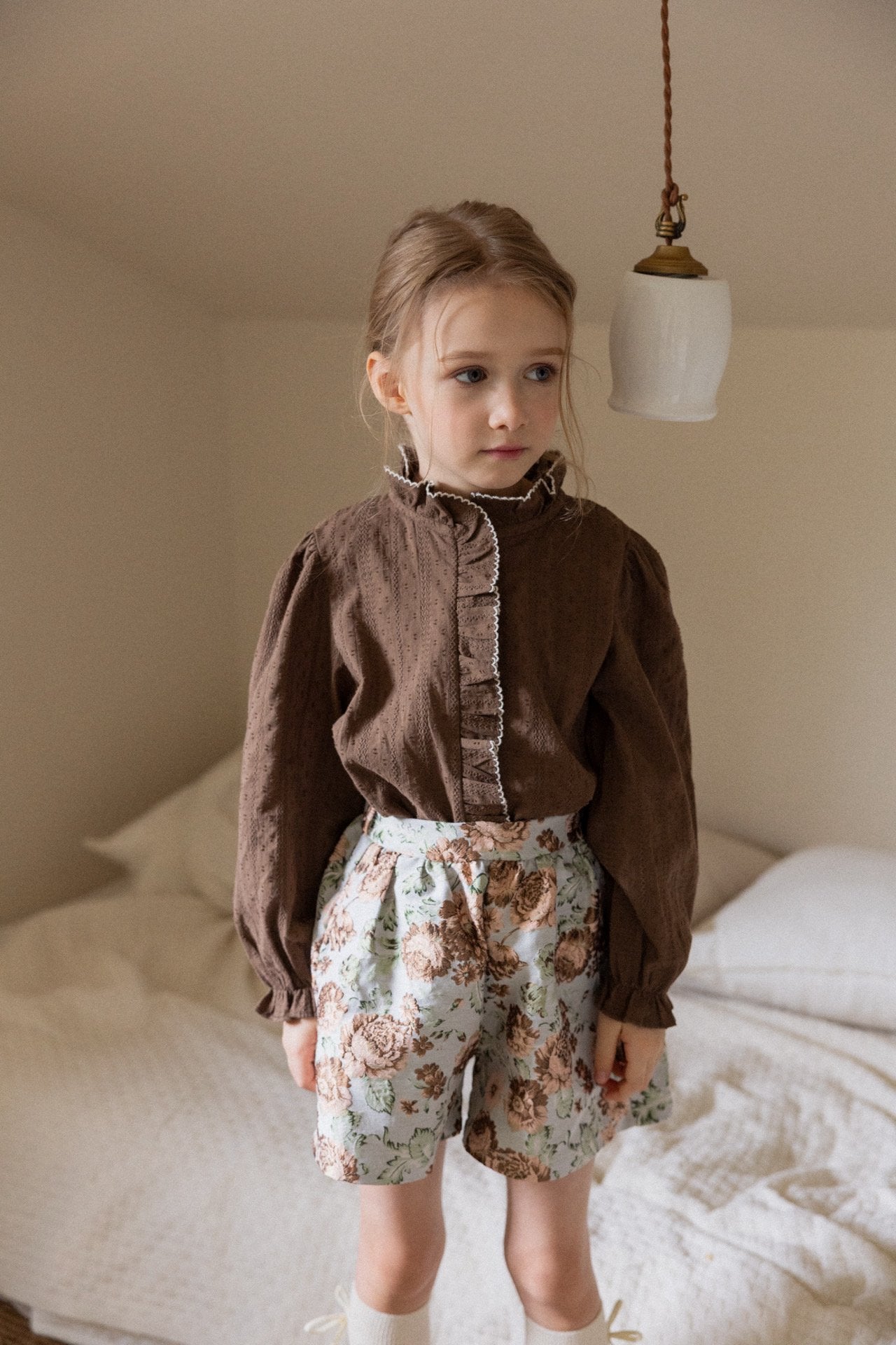 (予約)perro bebe / Ages blouse - brown