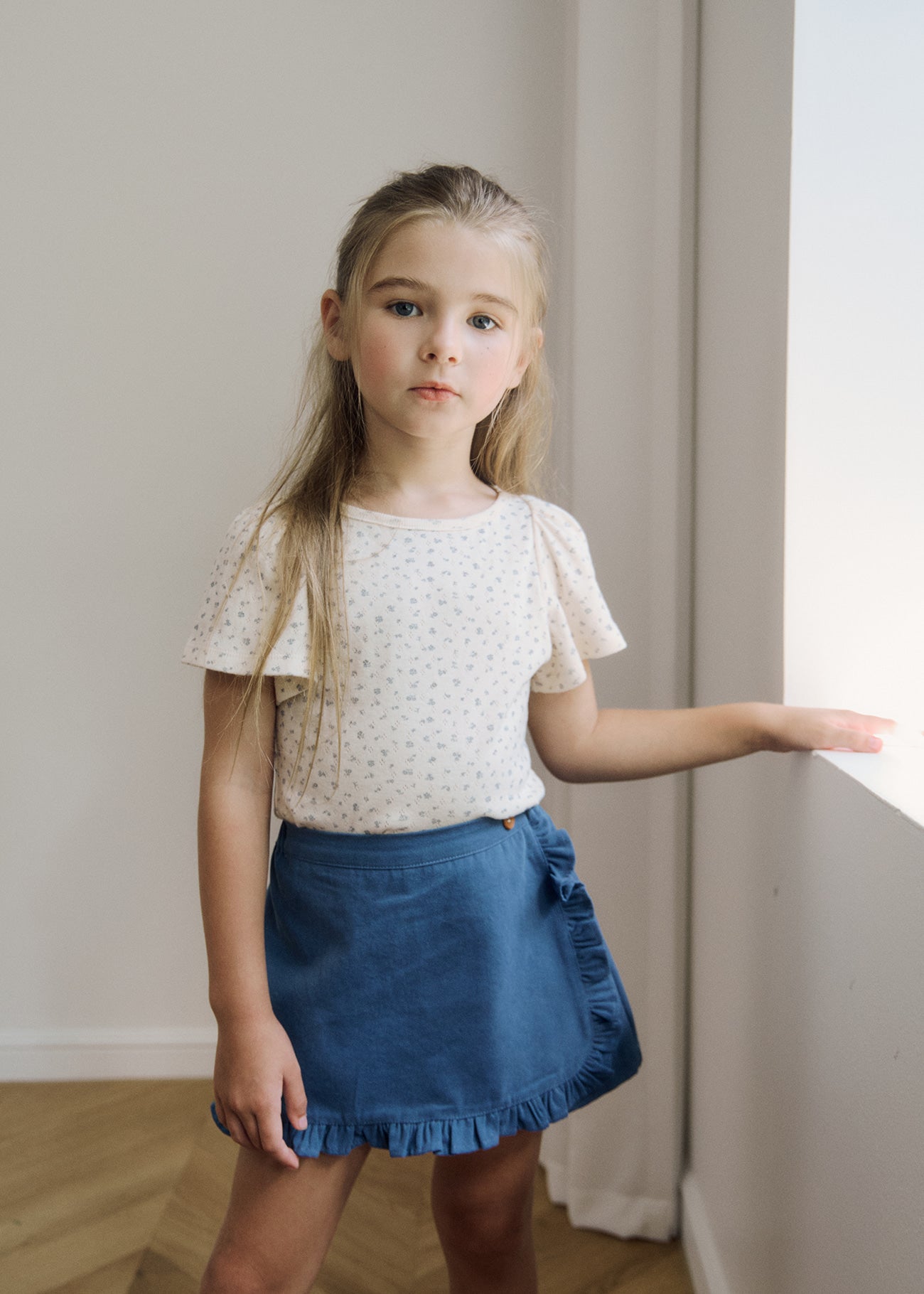 (予約) inné / collete wrap skirts (faded blue)