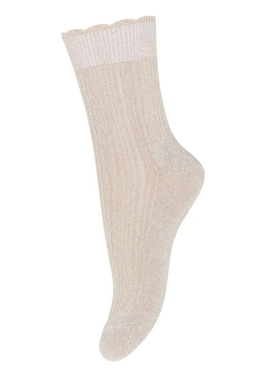 mp Denmark / Celosia glitter socks   ECRU