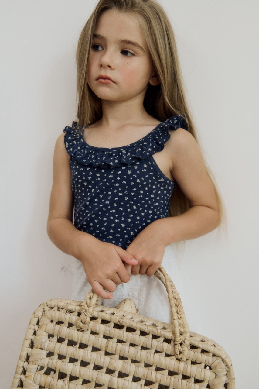 (予約) inné / ruffled sleeveless (navy)