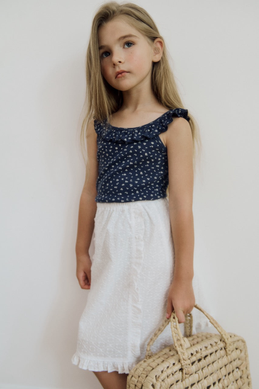 (予約) inné / ruffled sleeveless (navy)