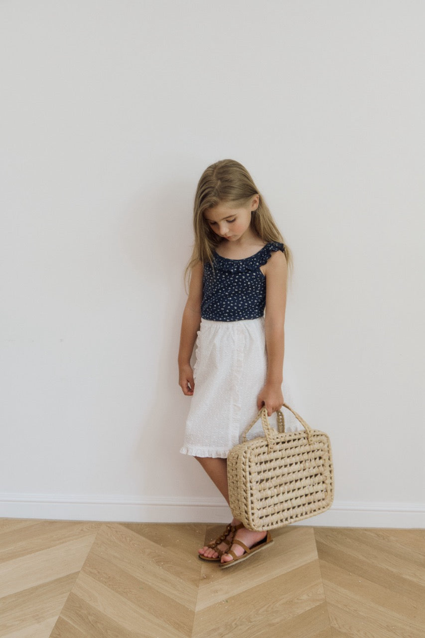 (予約) inné / ruffled sleeveless (navy)