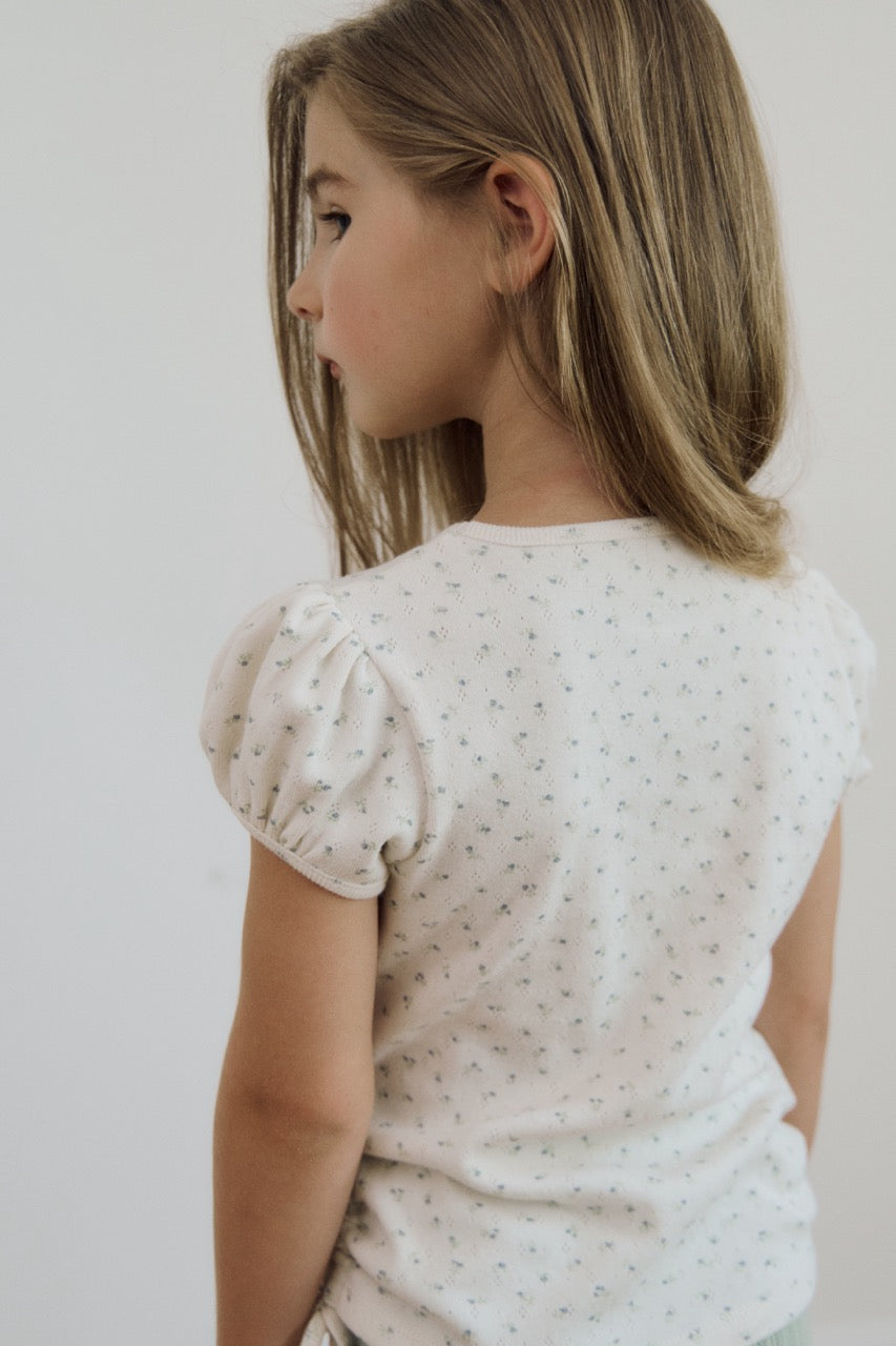 (予約) inné /  shirring ribbon tee (flower)