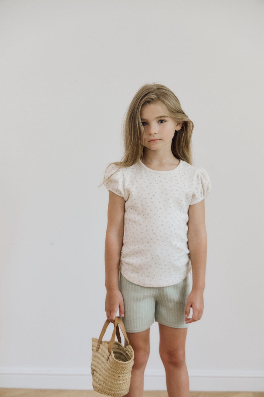 (予約) inné /  shirring ribbon tee (flower)