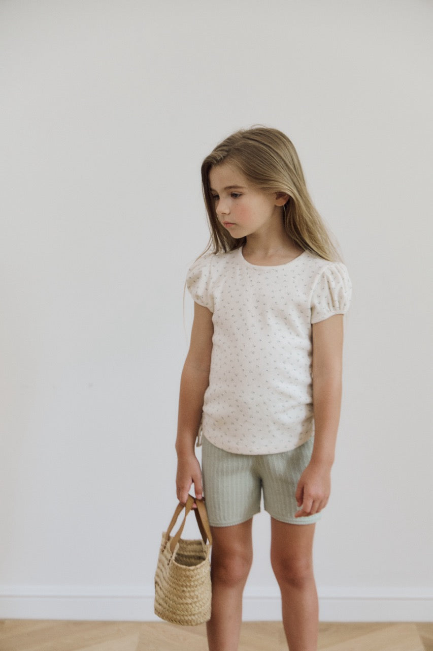 (予約) inné /  shirring ribbon tee (flower)