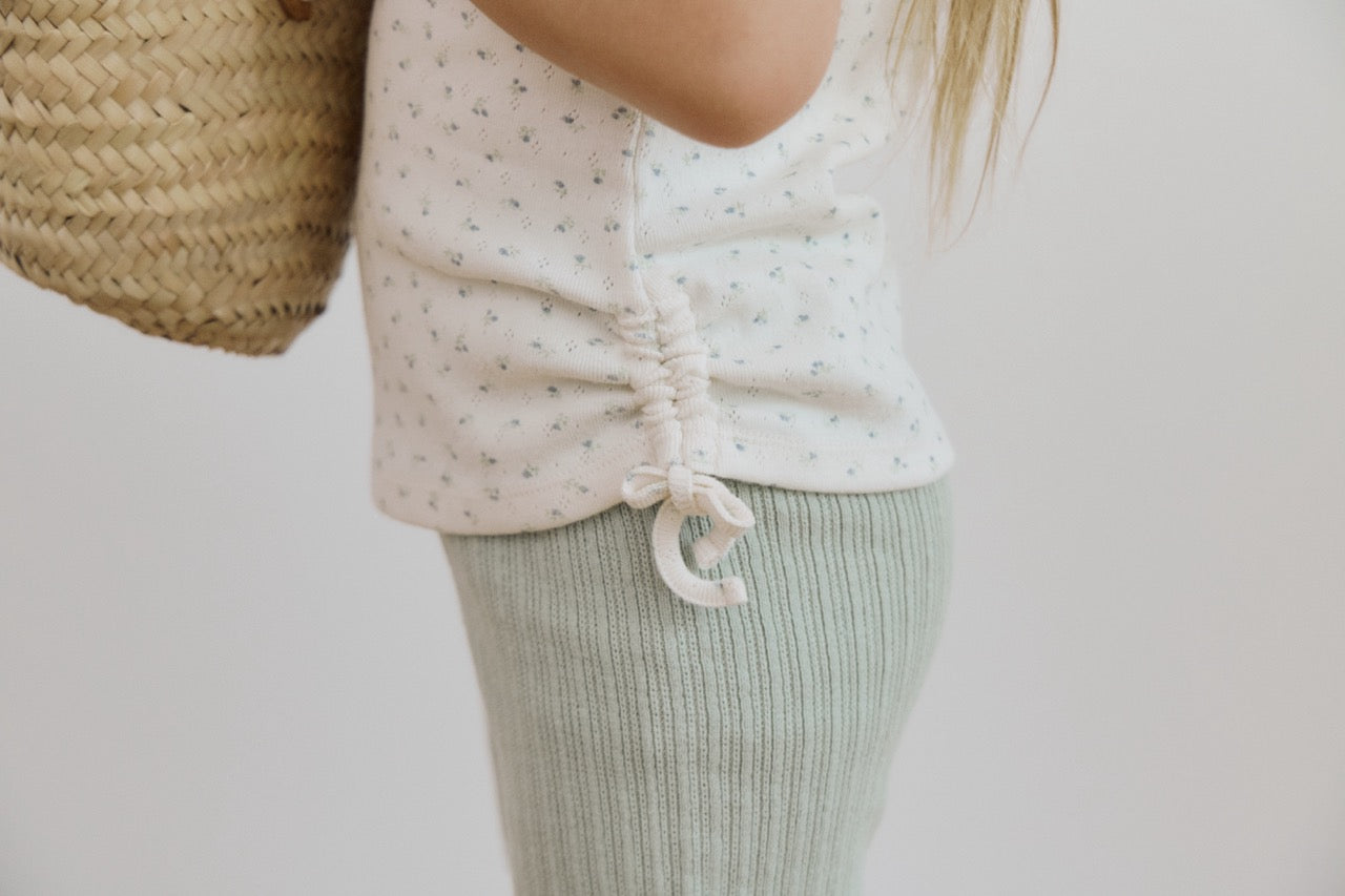 (予約) inné /  shirring ribbon tee (flower)
