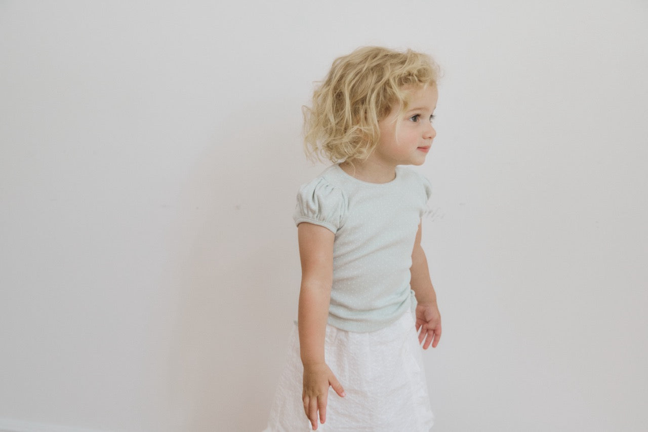 (予約) inné /  shirring ribbon tee (mint)