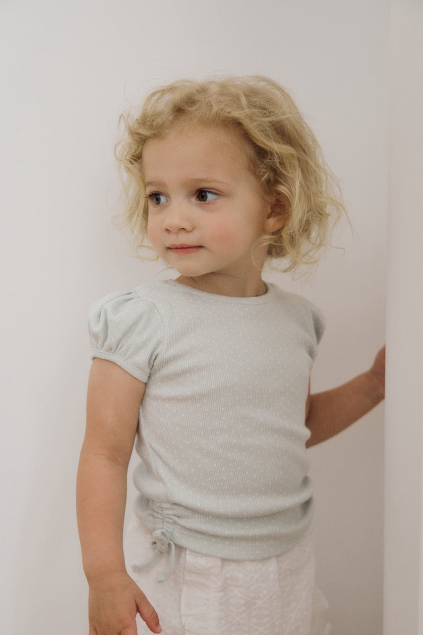 (予約) inné /  shirring ribbon tee (mint)