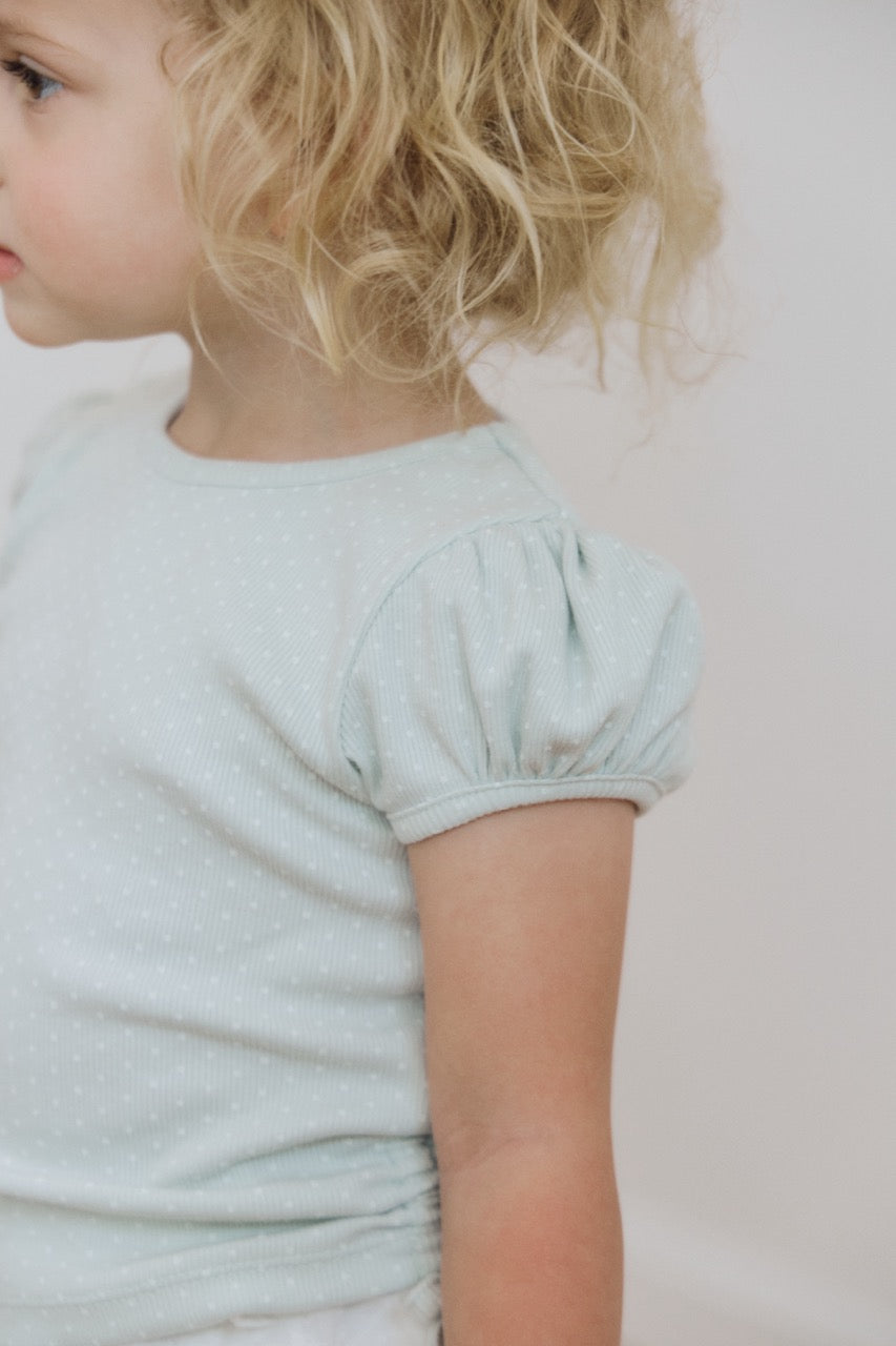 (予約) inné /  shirring ribbon tee (mint)