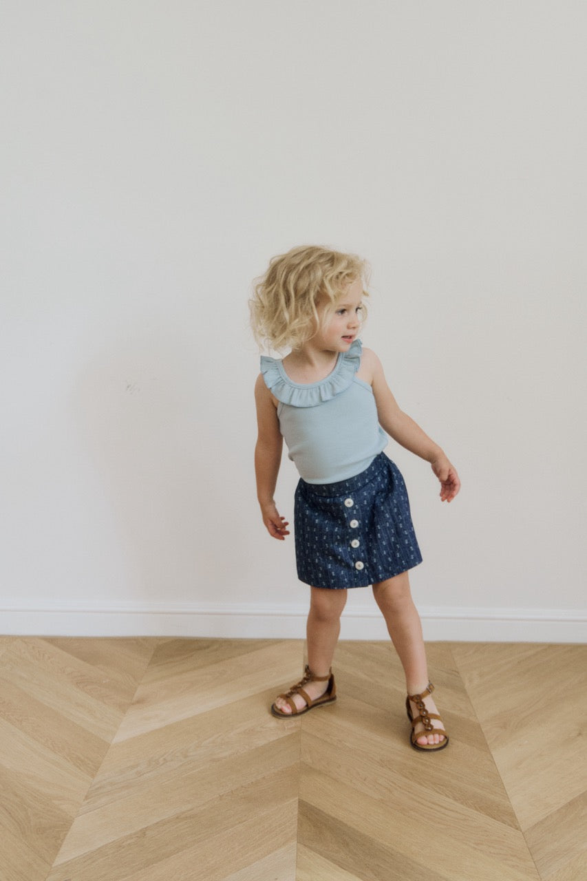 (予約) inné / ruffled sleeveless (blue)
