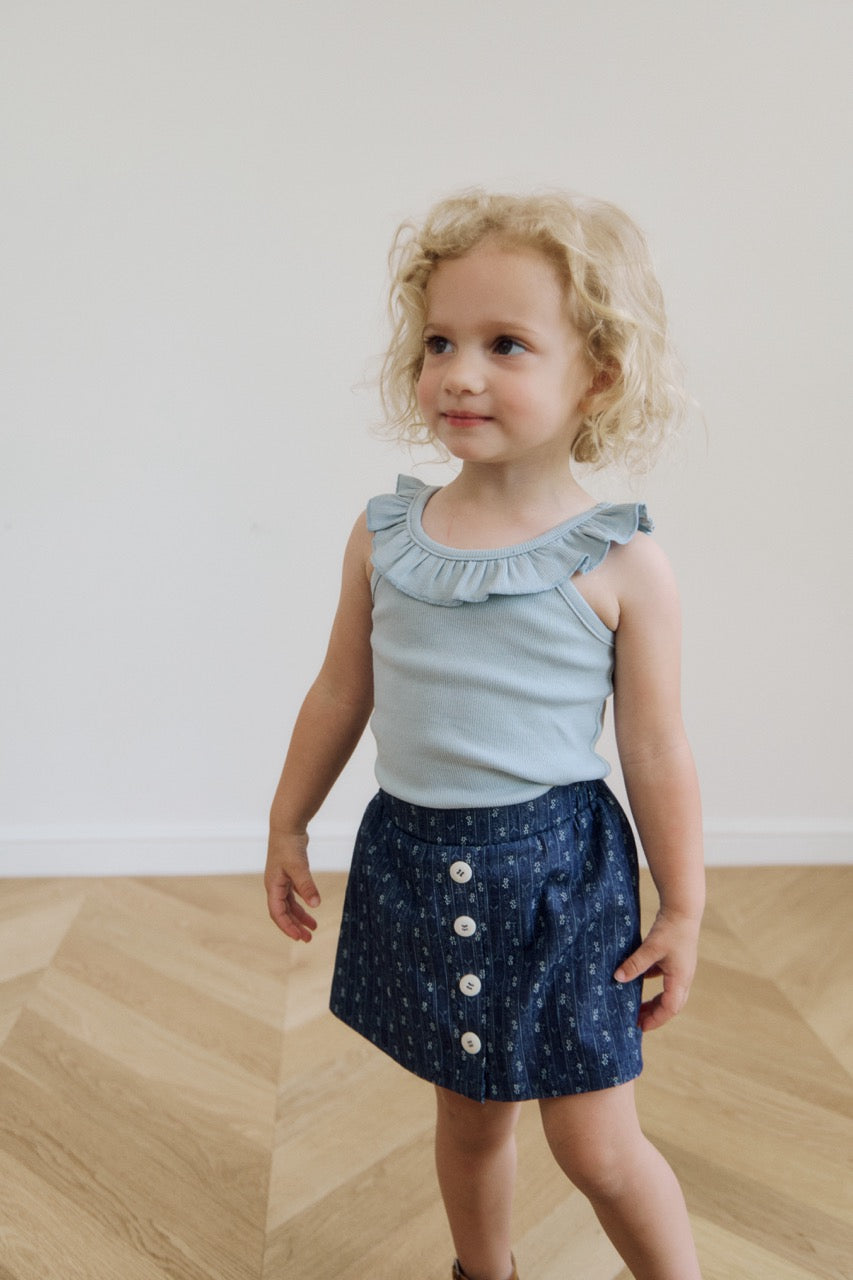 (予約) inné / ruffled sleeveless (blue)