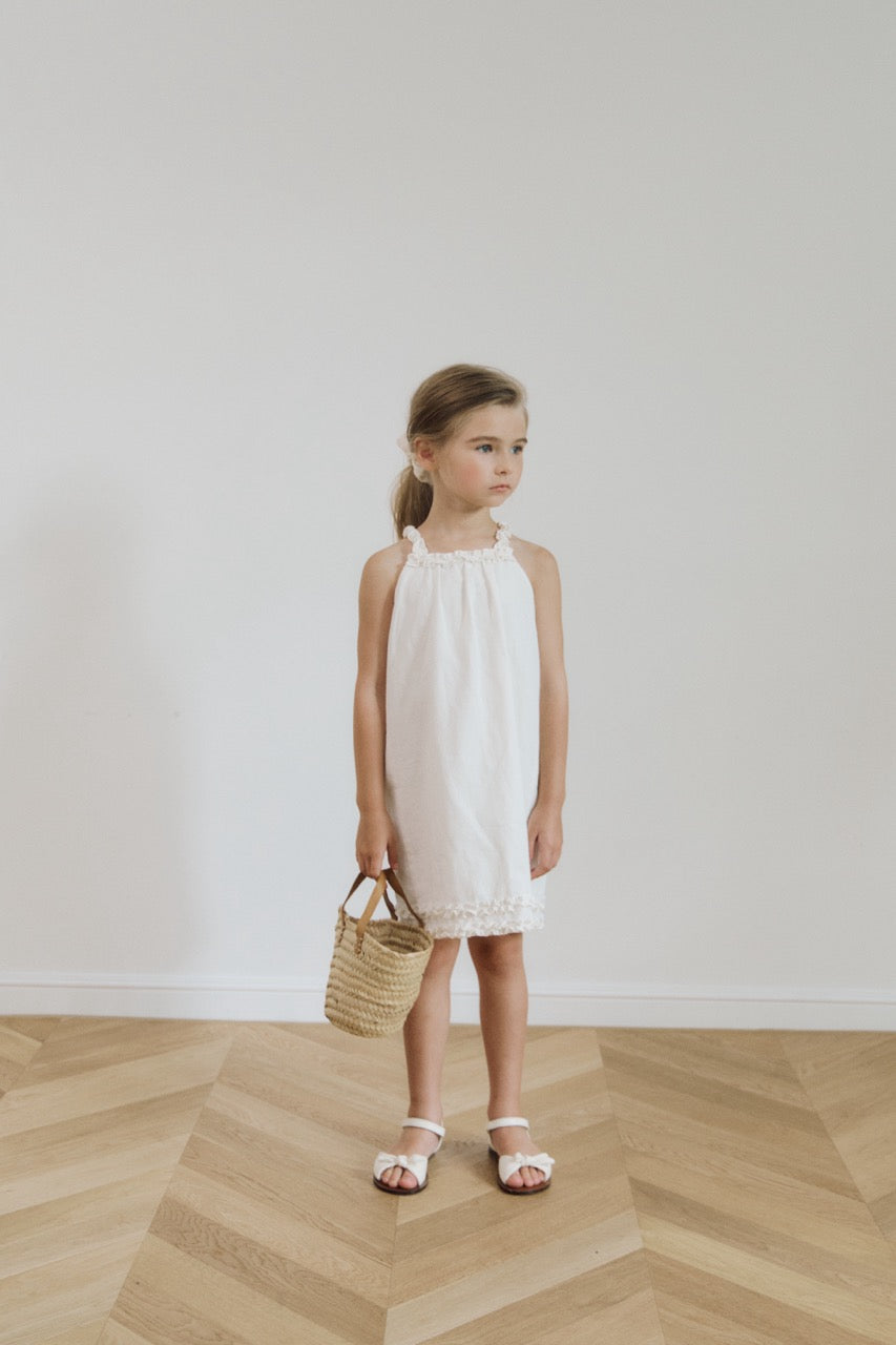 (予約) inné /  linen frill ops (white)