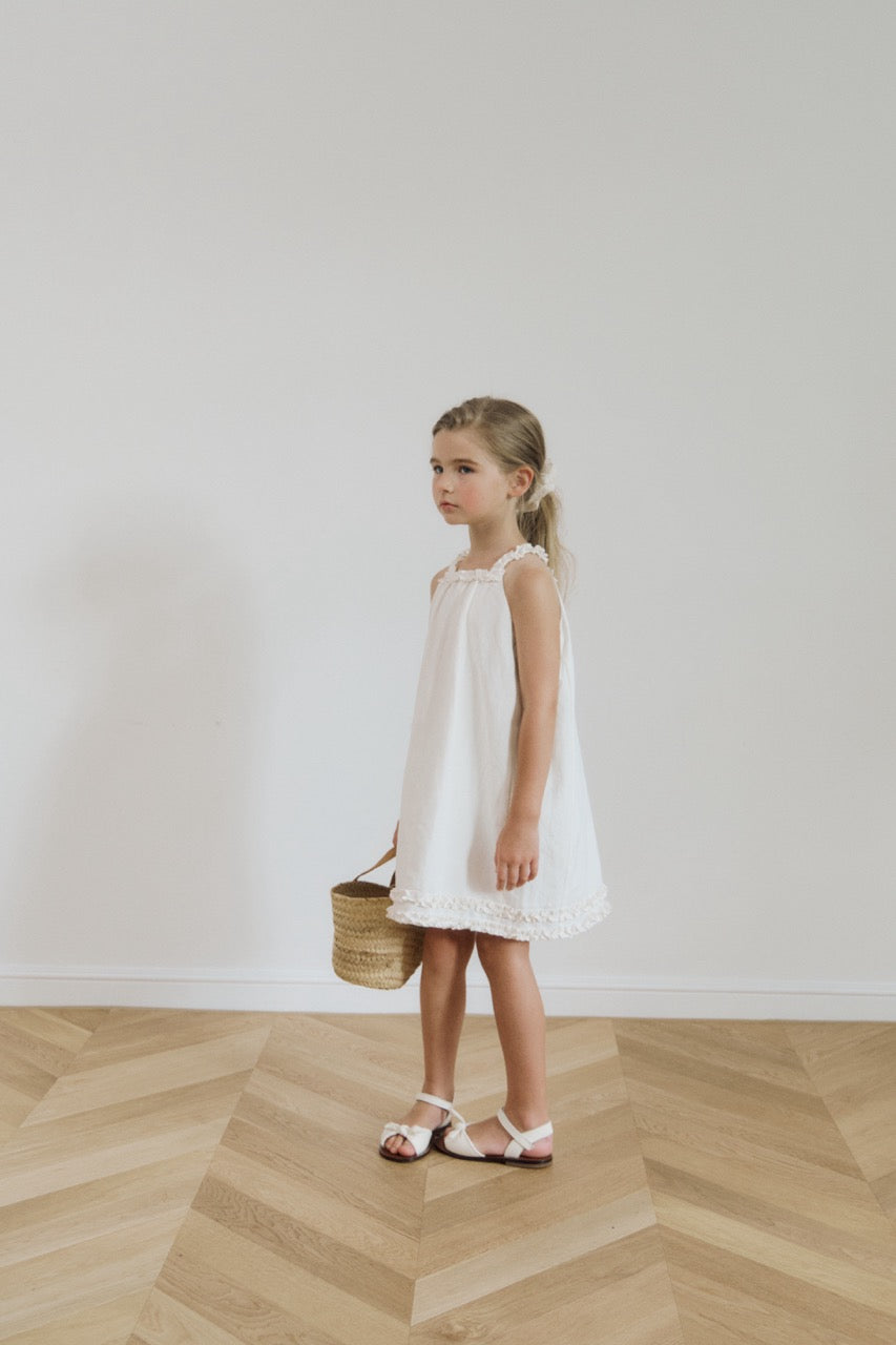 (予約) inné /  linen frill ops (white)