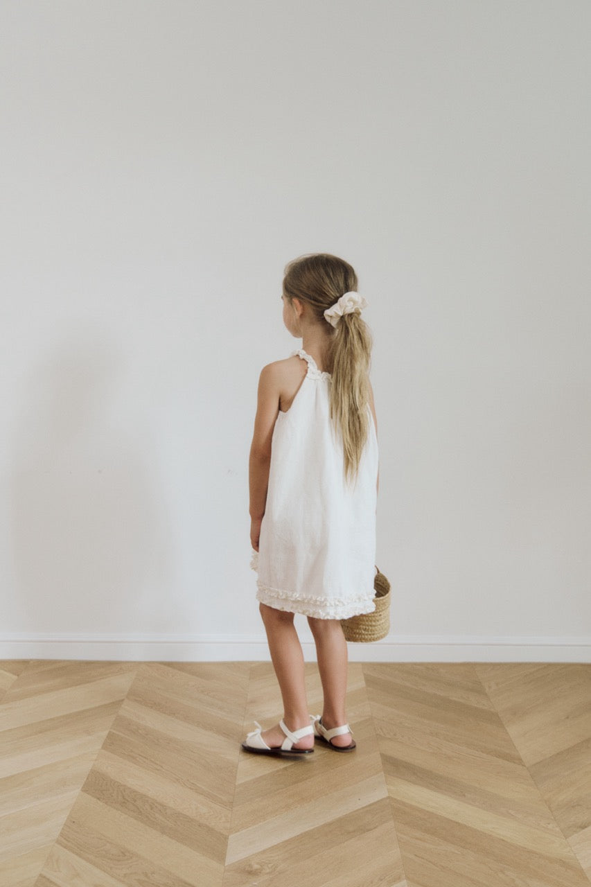 (予約) inné /  linen frill ops (white)